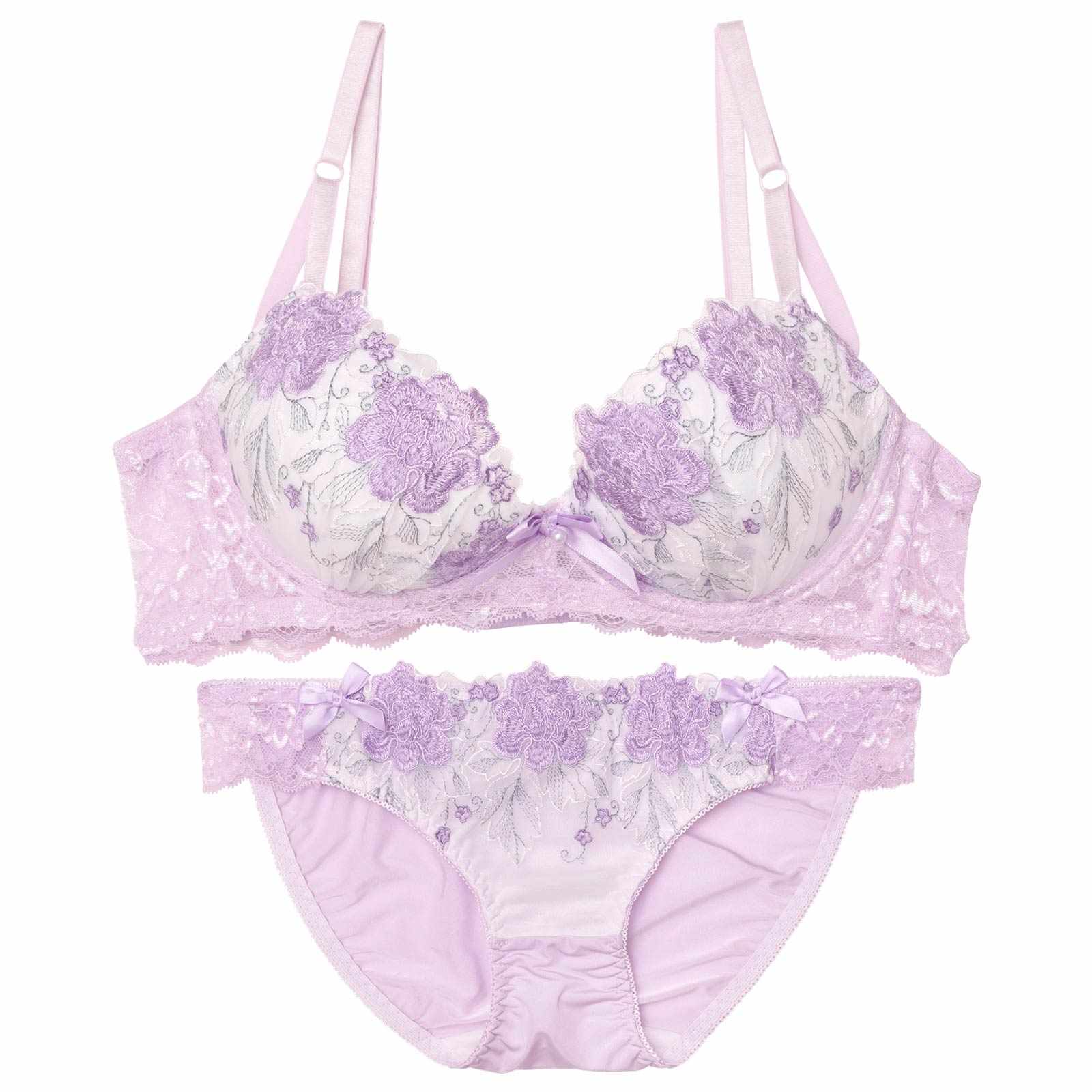 ロマンティックブロッサム育乳脇高ブラジャー&フルバックショーツ