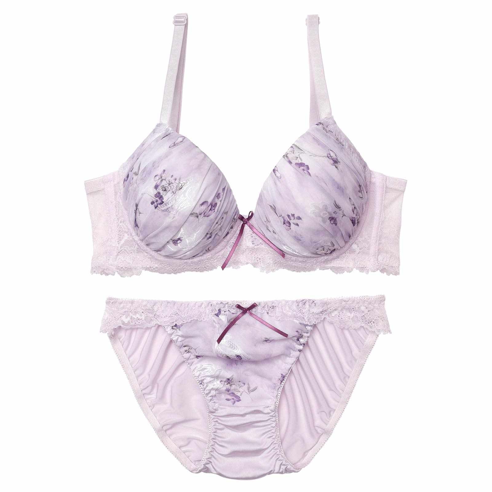 11/15再販!スウィートガーデンレース育乳脇高ブラジャー&フルバックショーツ