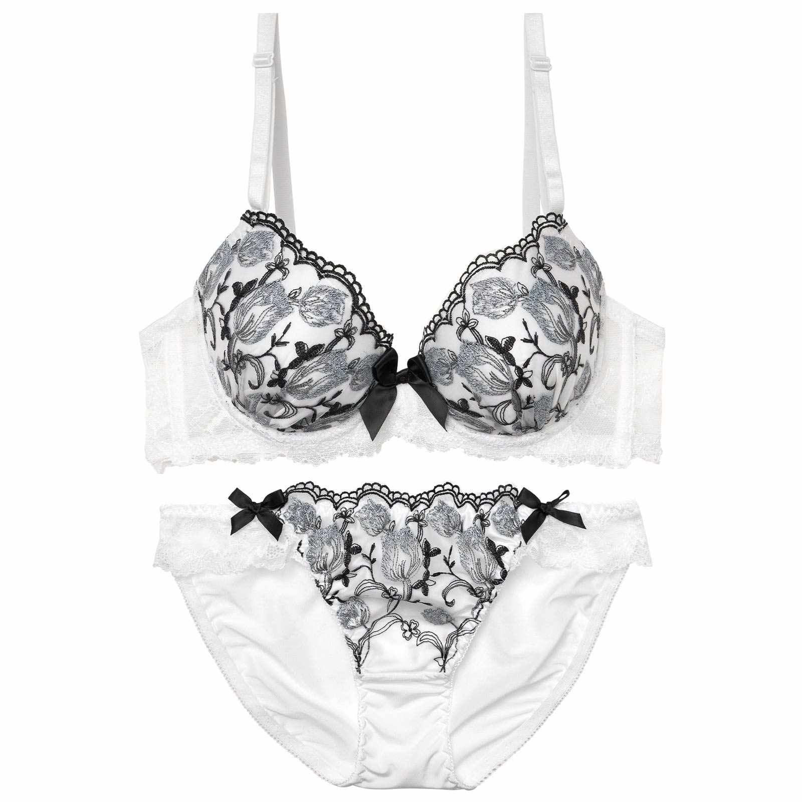 11/8再販!ラグジュアリーリボンチューリップブラジャー&フルバックショーツ