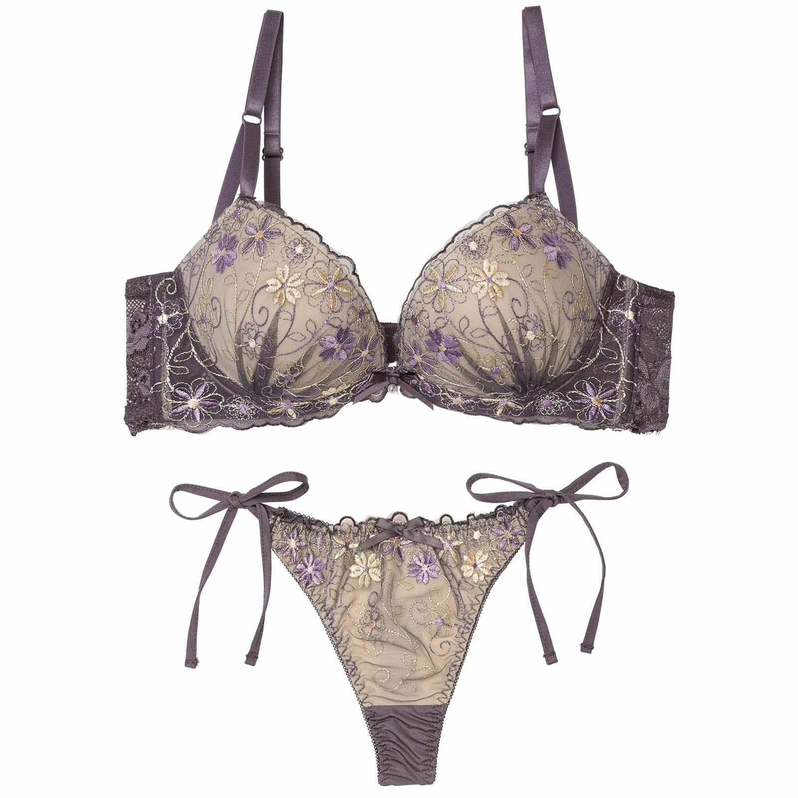 1/9新作!ダスティシアーフルール育乳脇高ブラジャー&サイド紐Tバックショーツ