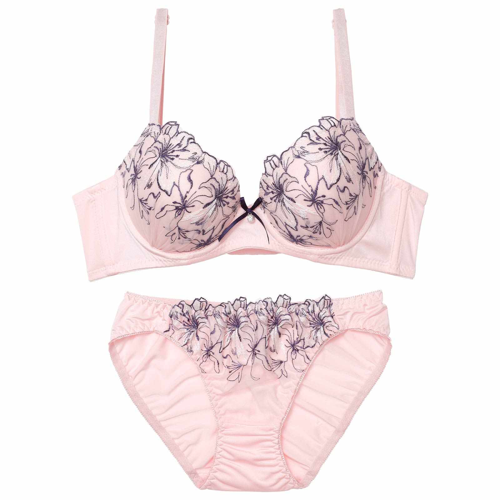 エレガンスブルーミング育乳脇高ブラジャー&フルバックショーツ