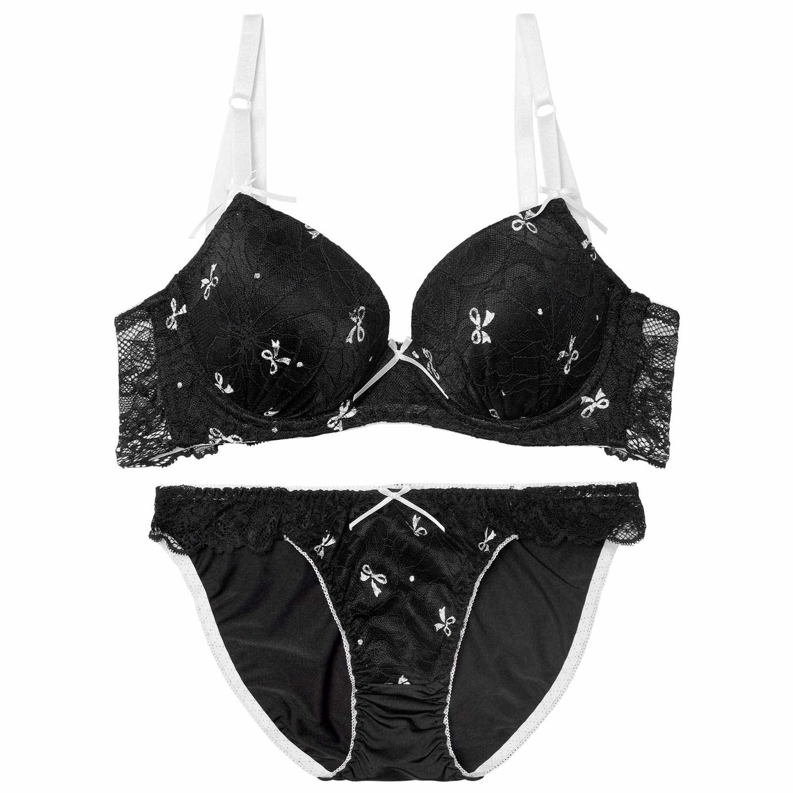 11/3新作!スウィートリボンレーシィ育乳脇高ブラジャー&フルバックショーツ