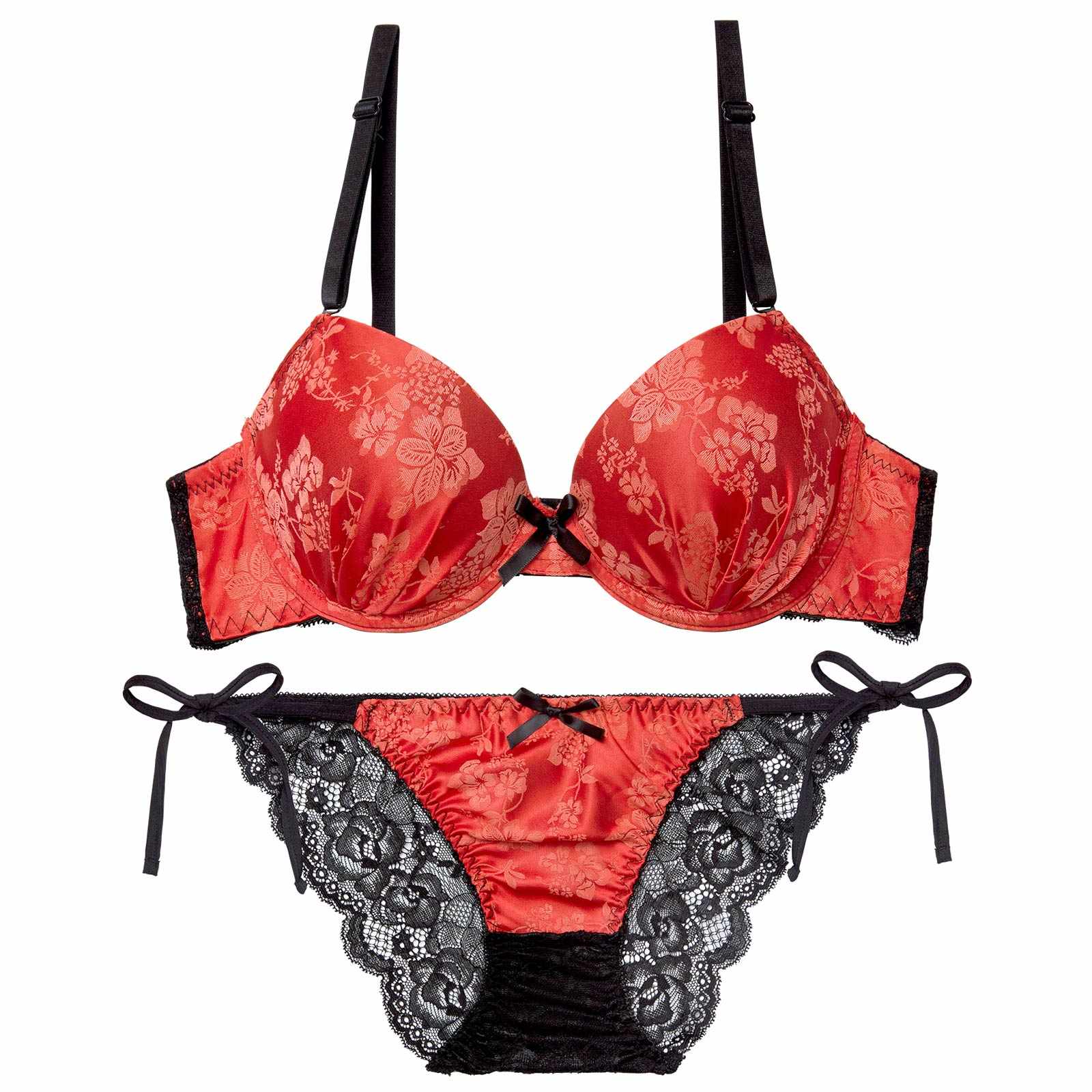 12/5新作!【かとゆり着用】ビビットヴィンテージボタニカルブラジャー&サイド紐バック透けフルバックショーツ