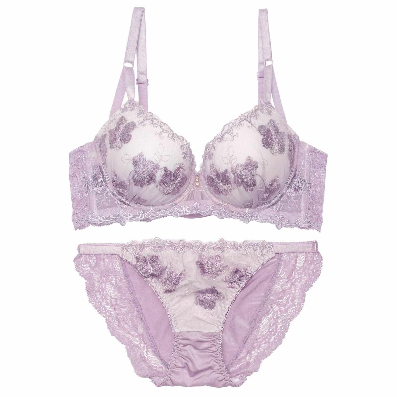 2/23新作!エレガンスシアーフルール育乳脇高ブラジャー&フルバックショーツ