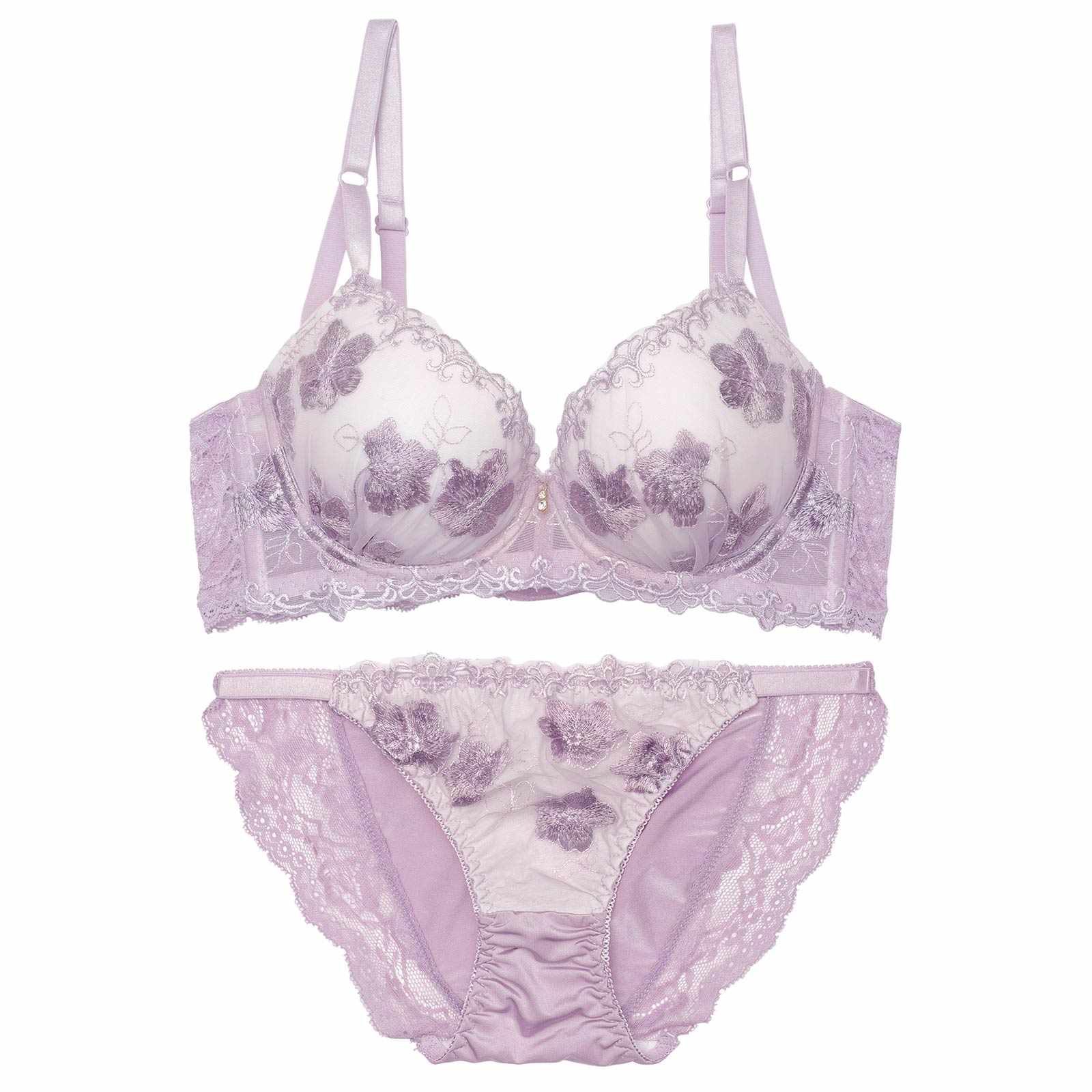 2/23新作!エレガンスシアーフルール育乳脇高ブラジャー&フルバックショーツ