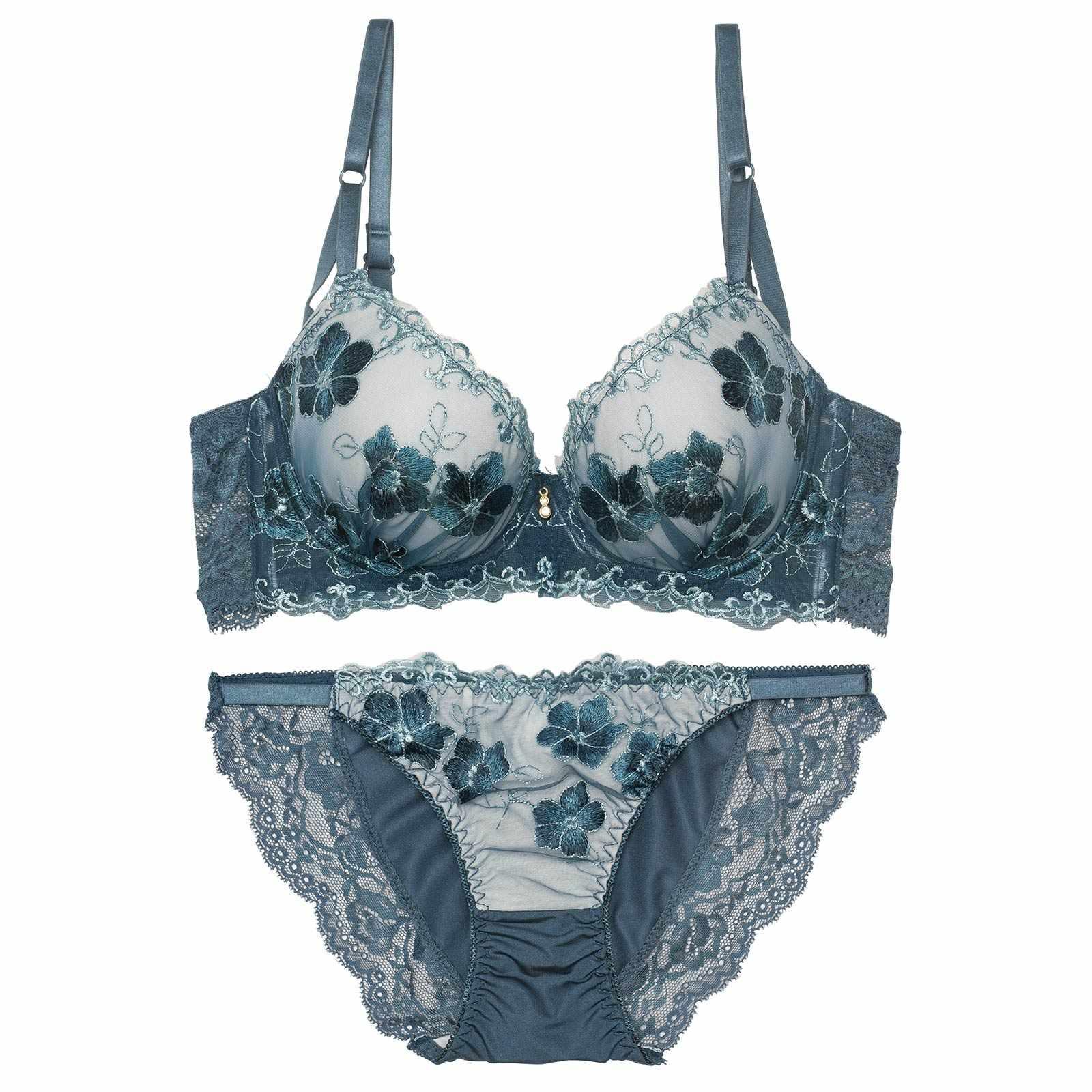 2/23新作!エレガンスシアーフルール育乳脇高ブラジャー&フルバックショーツ