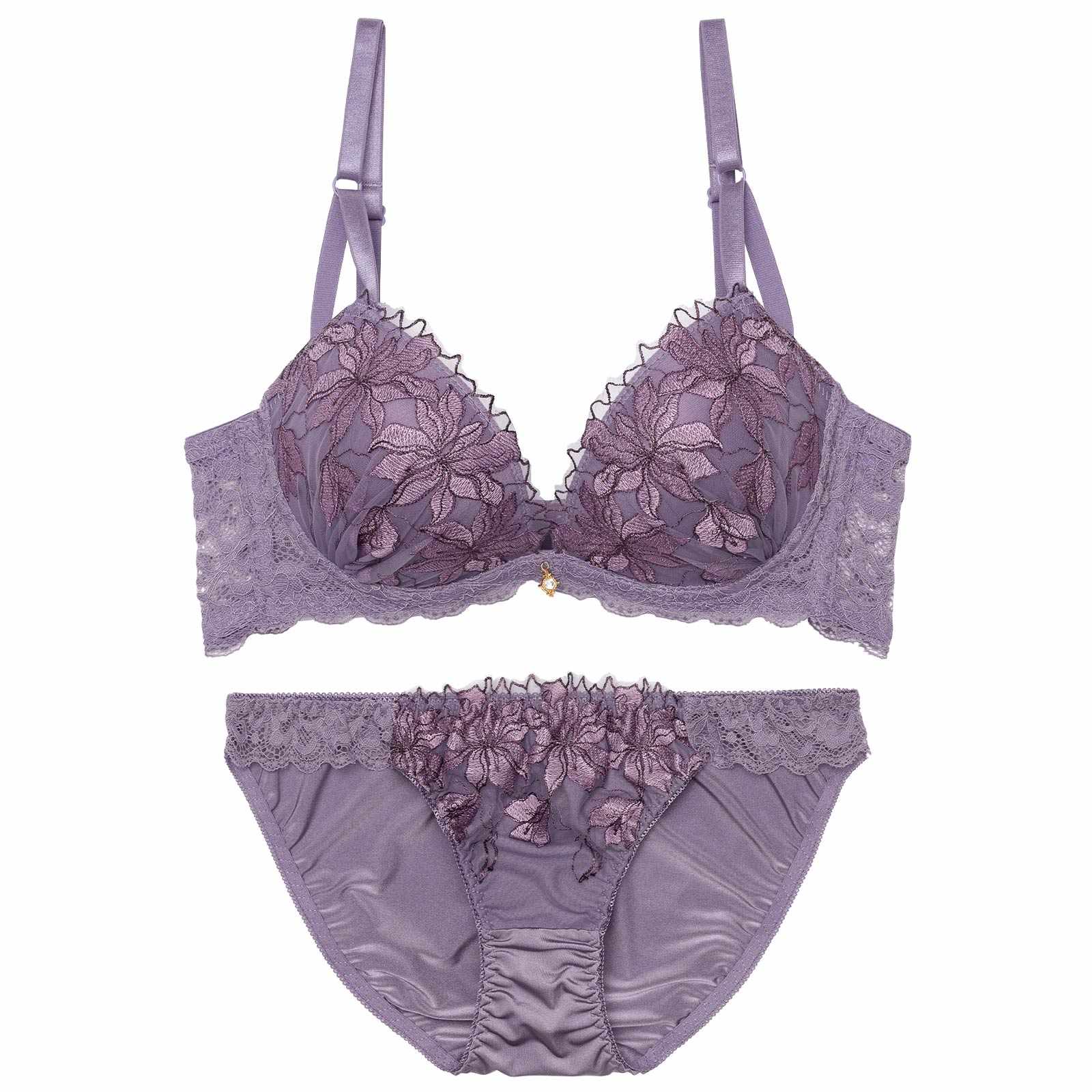 1/21新作!ミステリアスブロッサムレーシィ育乳脇高ブラジャー&フルバックショーツ