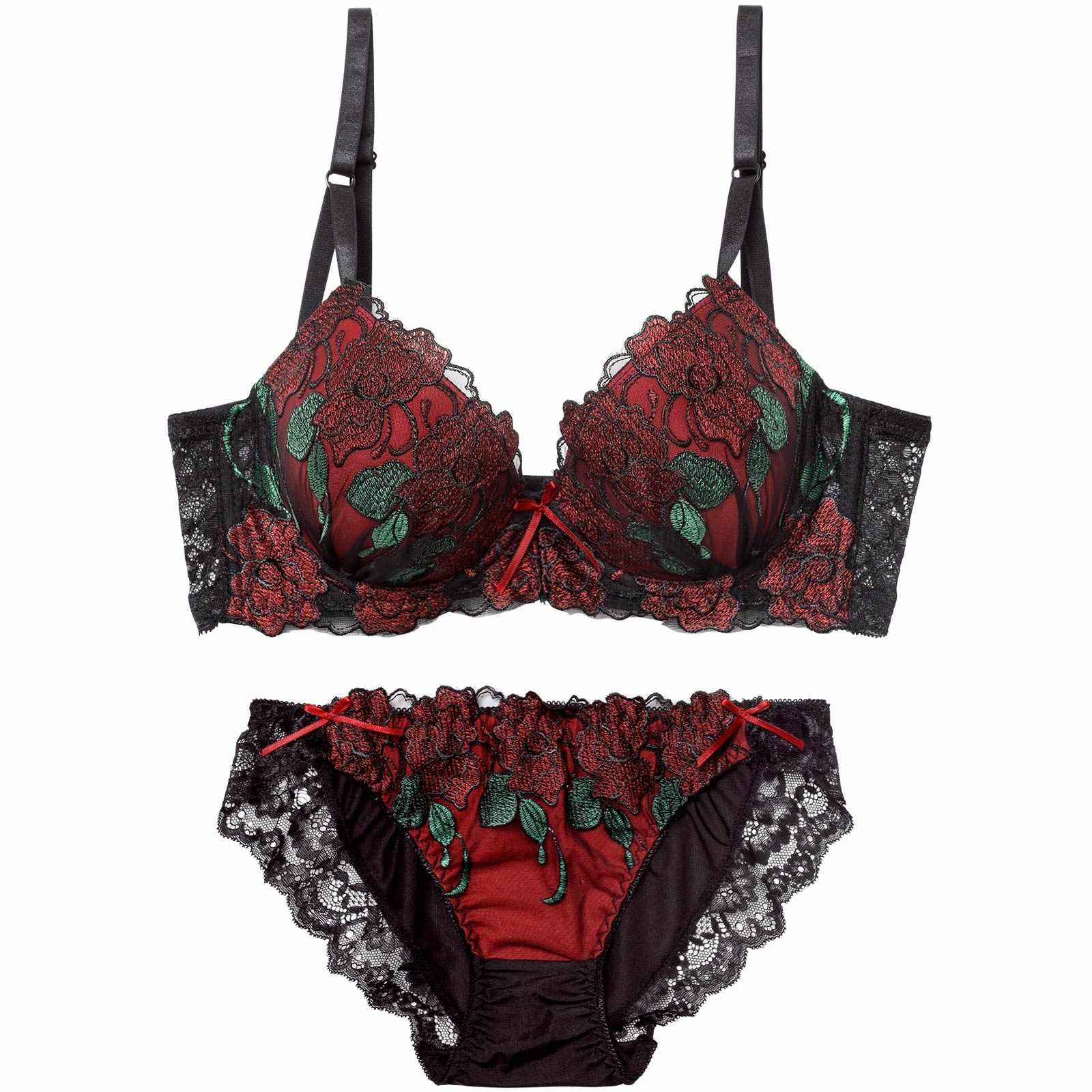 12/8新作!【三上悠亜着用】ゴージャスディープローズ育乳脇高ブラジャー&フルバックショーツ