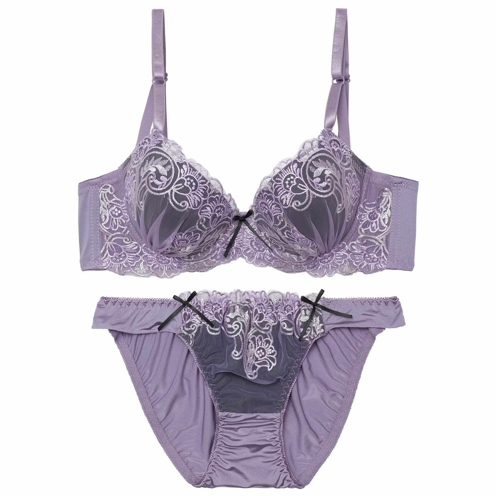 2/11新作!ノワールエンブロイダリー育乳脇高ブラジャー&フルバックショーツ