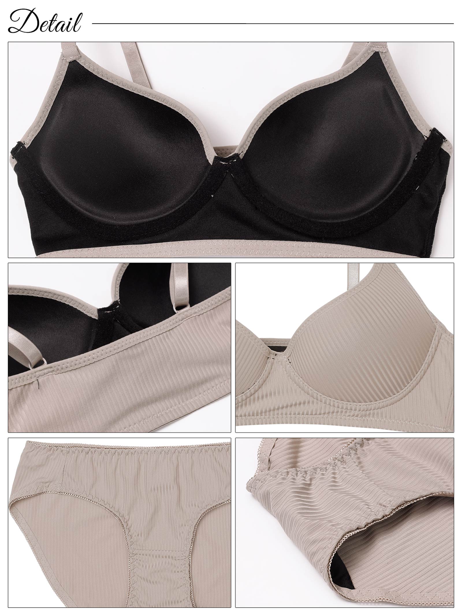 10/27新作!【ノンワイヤー】シンプルリブストレッチブラジャー&フルバックショーツ［激売れ］