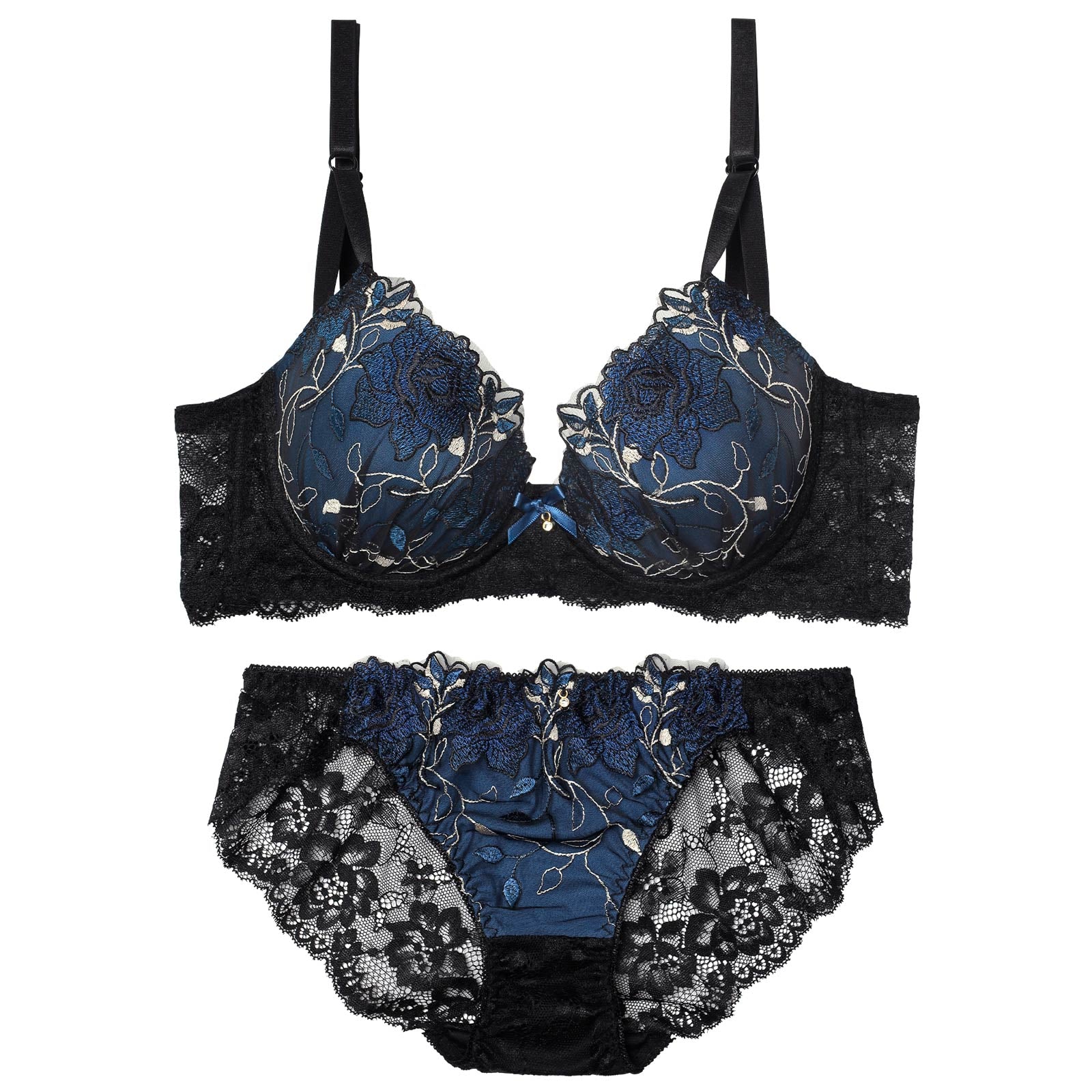 4/20新作!【三上悠亜着用】ミステリアスローズ育乳脇高ブラジャー&バック透けフルバックショーツ