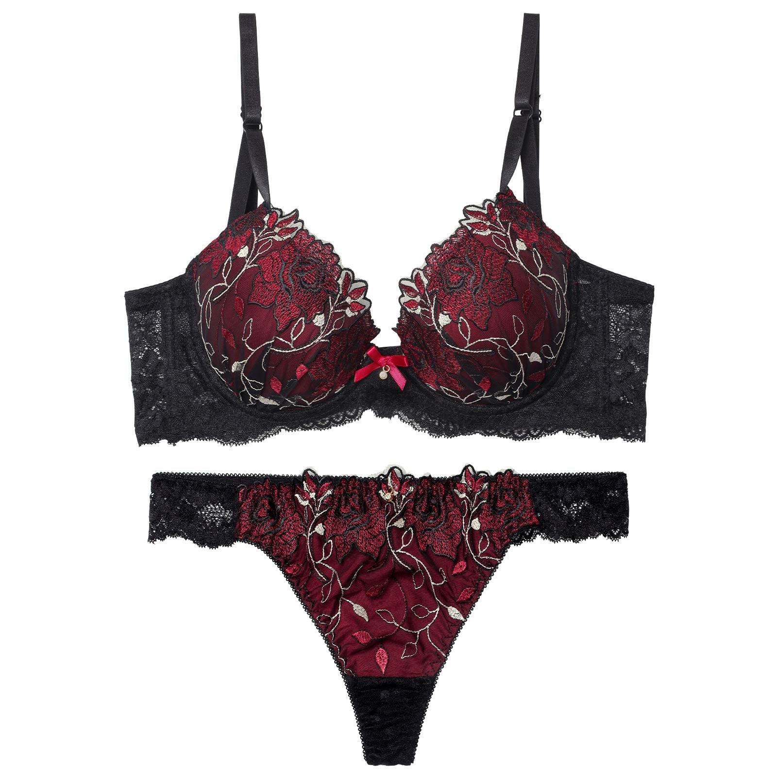 4/20新作!【三上悠亜着用】ミステリアスローズ育乳脇高ブラジャー&バック透けTバックショーツ