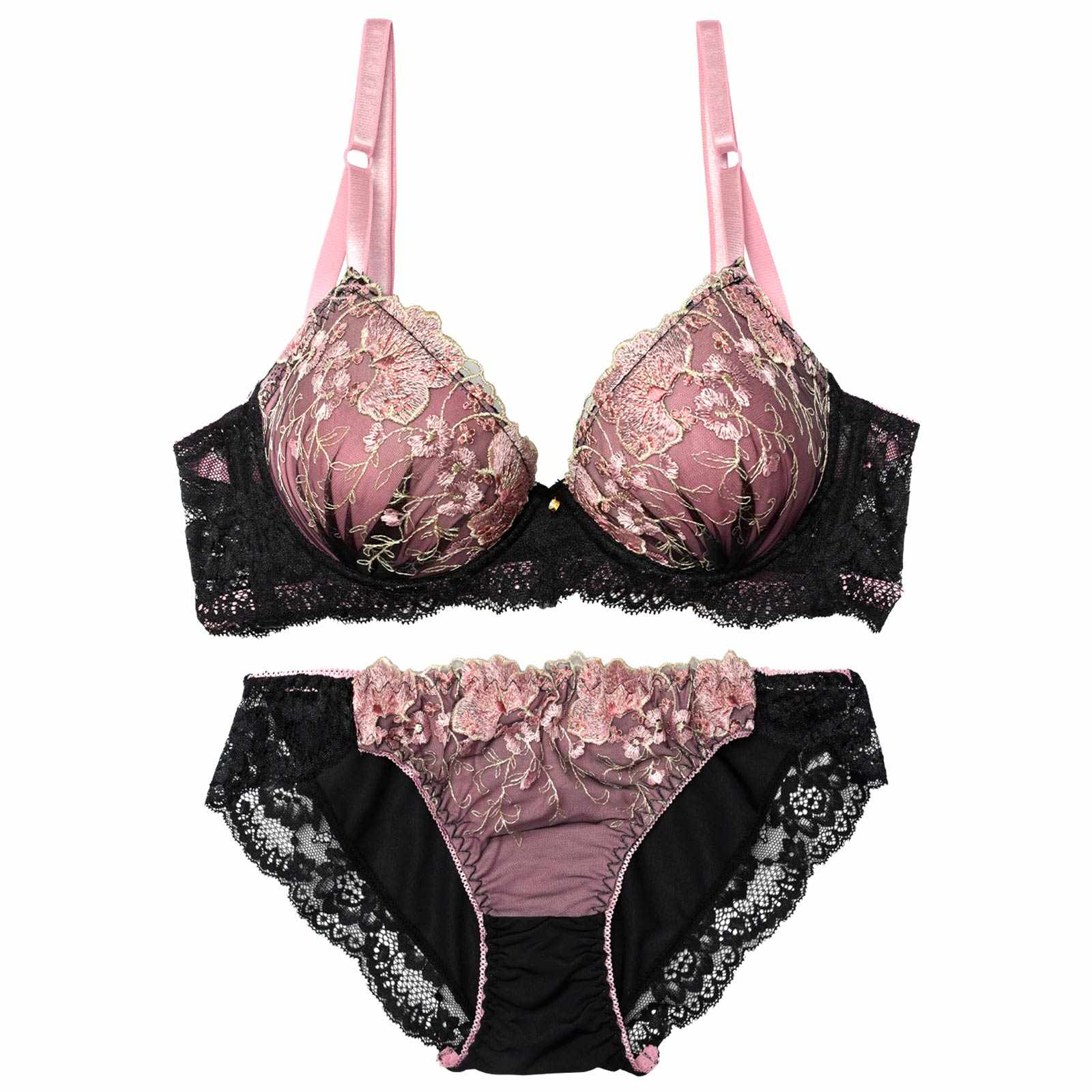 3/30新作!グロッシーブルームレーシィ育乳脇高ブラジャー&フルバックショーツ