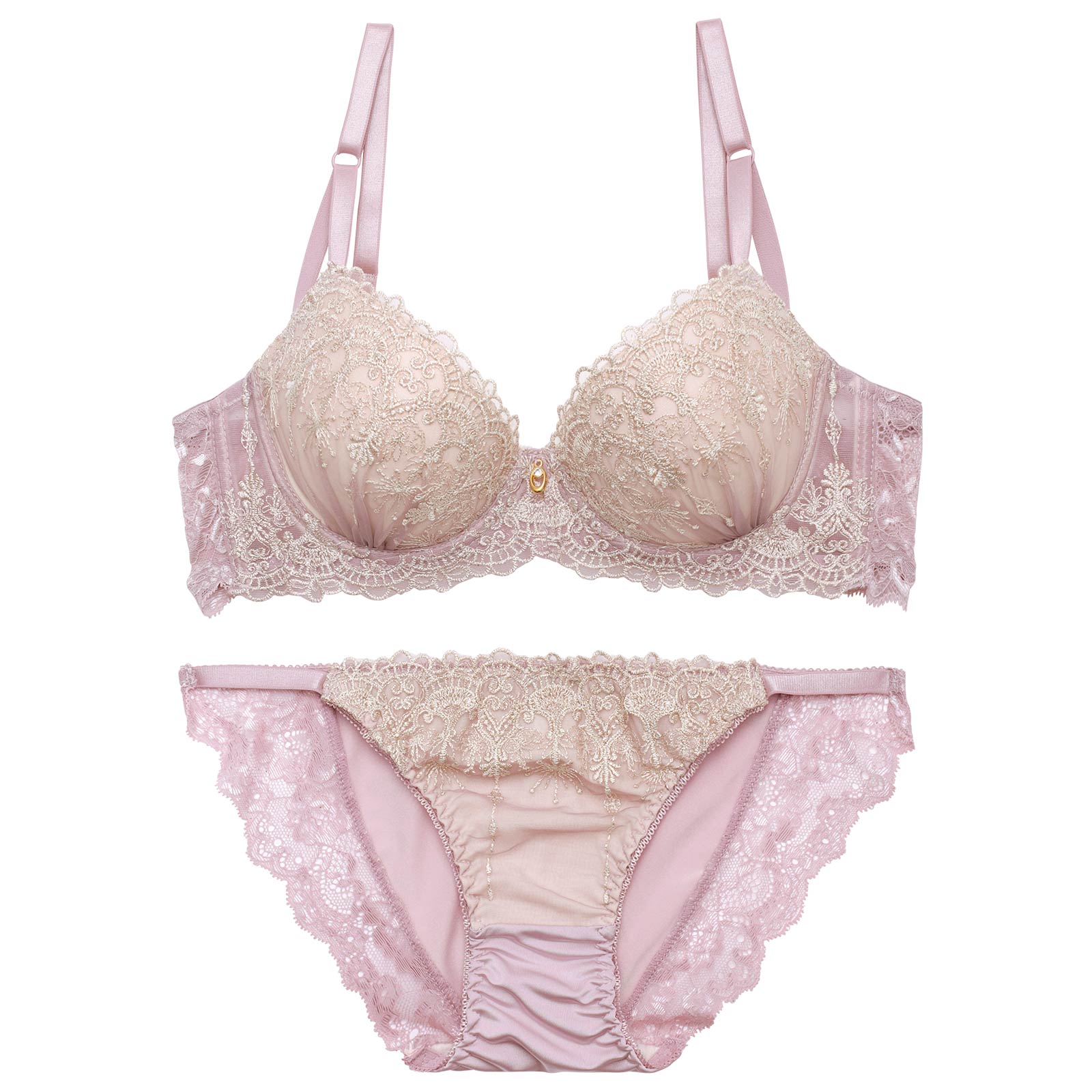 4/20新作!ノーブルシャンデリア育乳脇高ブラジャー&バック透けフルバックショーツ
