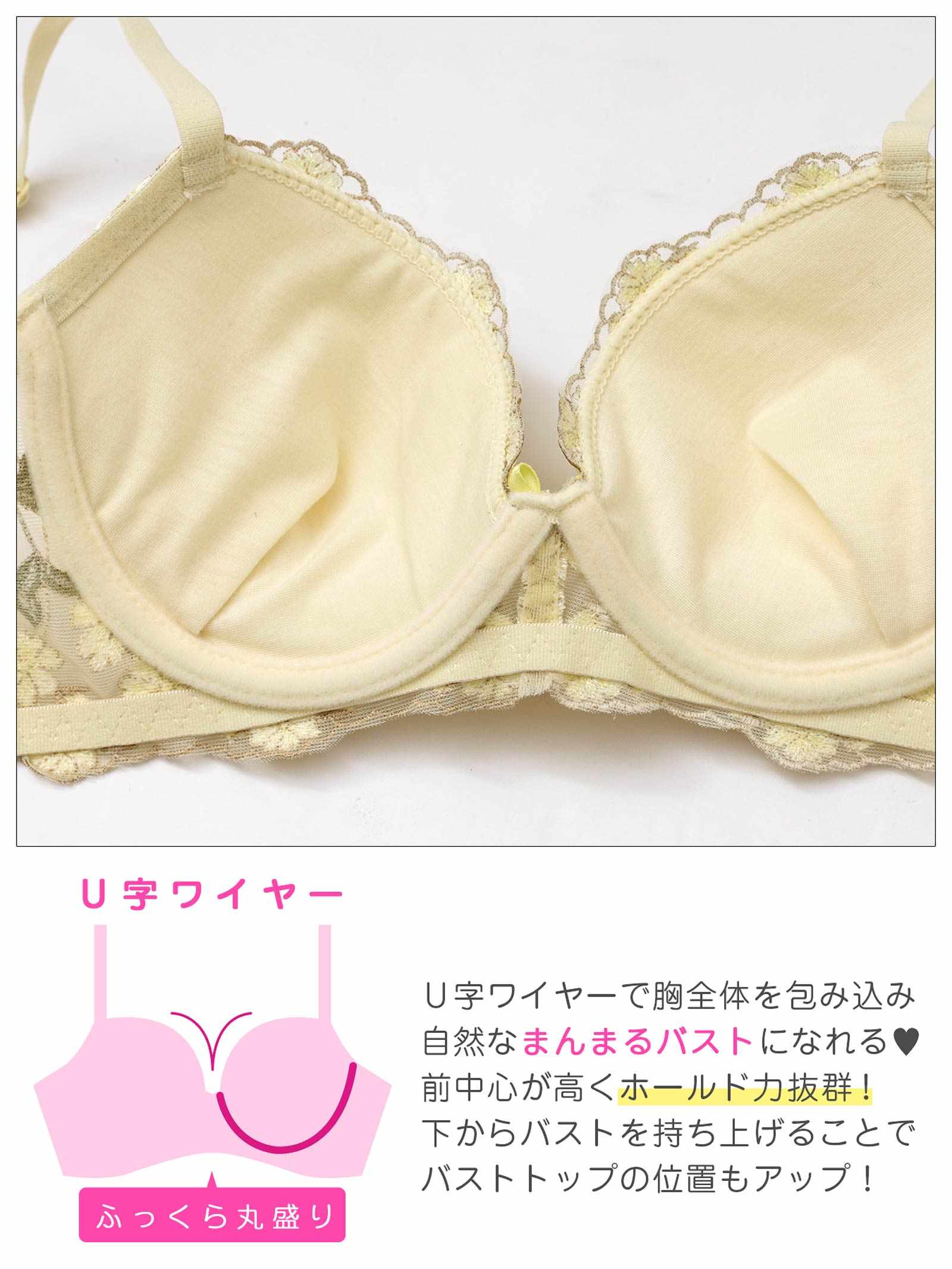 4/1新作!スウィーティブルーム育乳脇高ブラジャー&フルバックショーツ