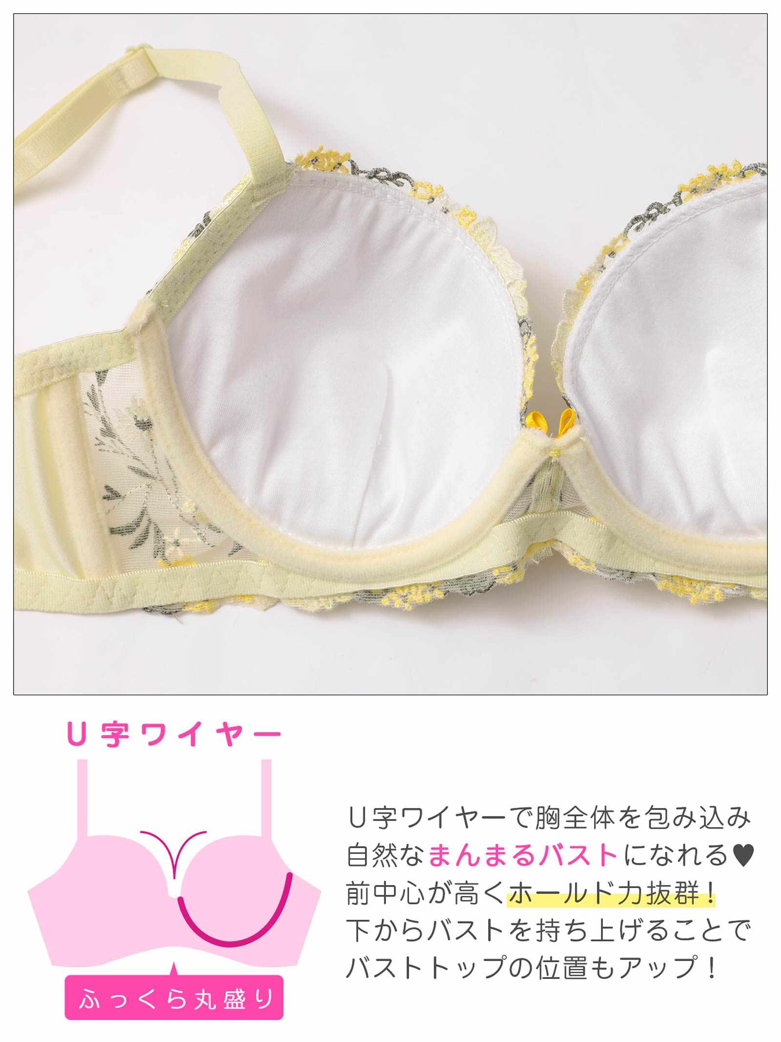 3/11新作!フレッシュガーデンフラワー育乳脇高ブラジャー&フルバックショーツ