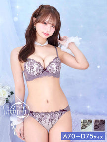 7/10新作!グレースフローラル育乳脇高ブラジャー&フルバックショーツ