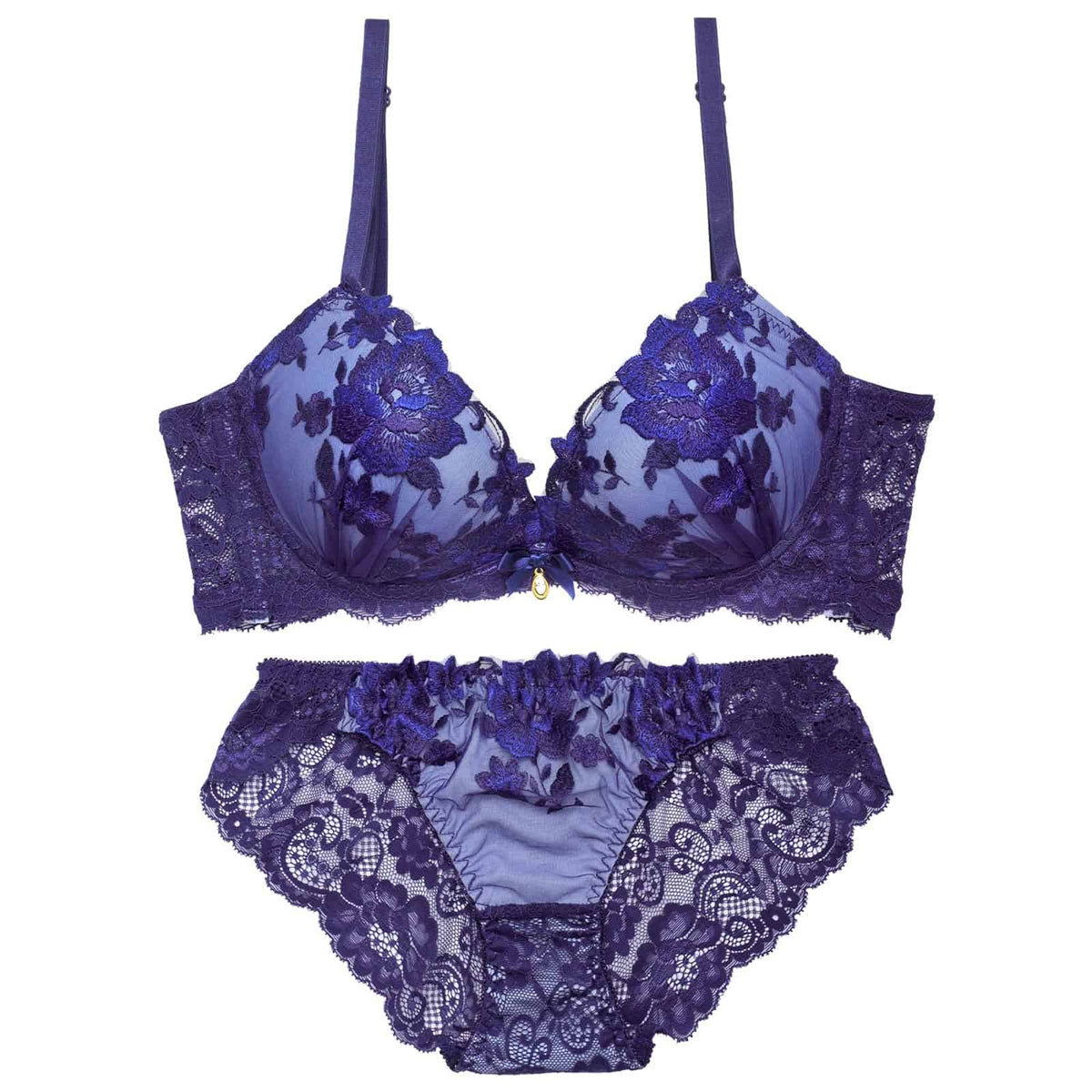 10/5新作!【三上悠亜着用】【EFサイズ】センシュアルシアーローズ育乳脇高ブラジャー&バック透けフルバックショーツ