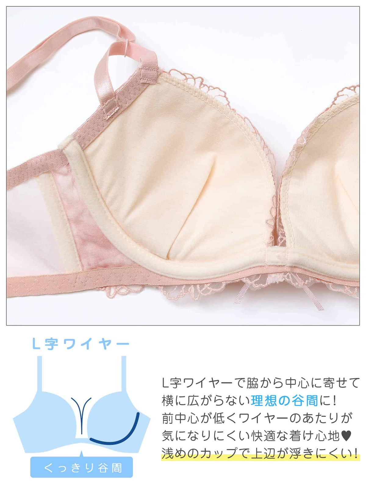10/21新作!パステルマーブルフラワー育乳脇高ブラジャー＆フルバックショーツ