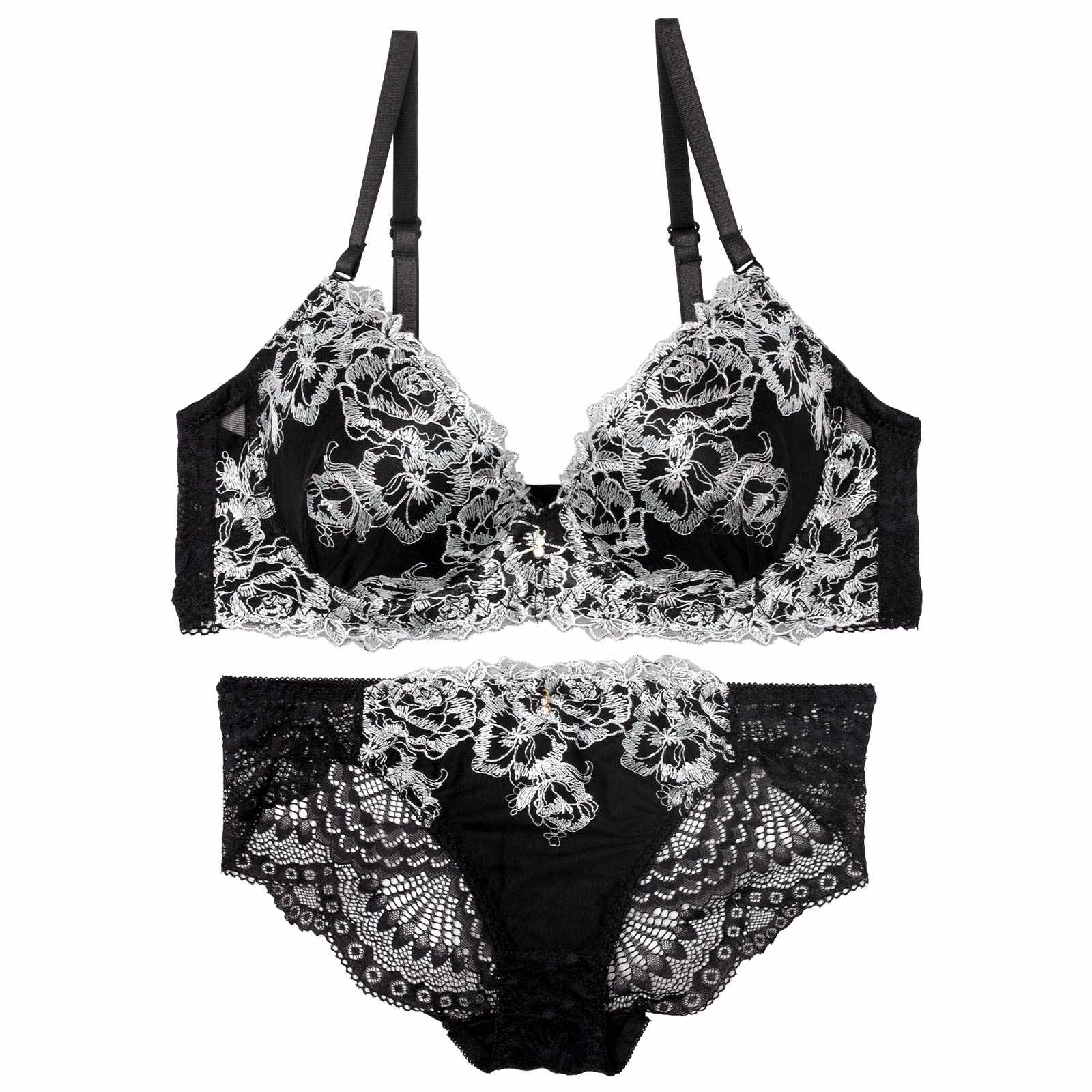 ミラビリスレーシィローズブラジャー&バック透けフルバックショーツ