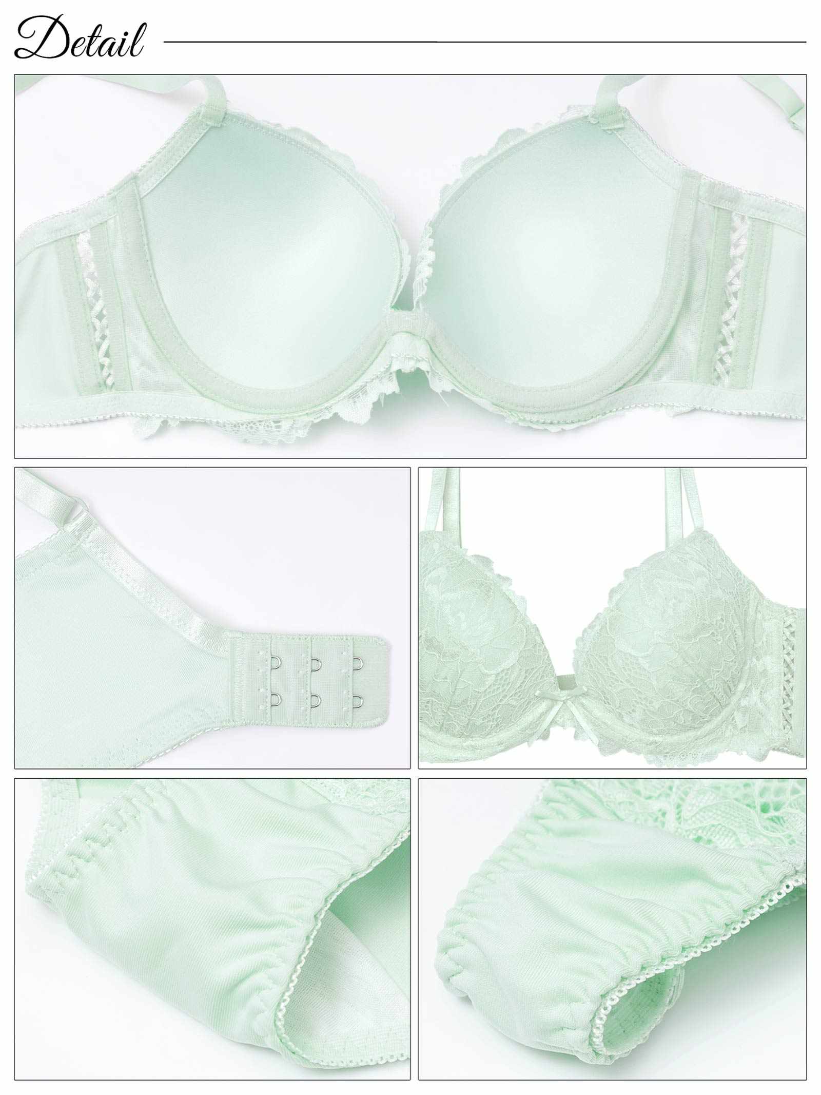 8/6新作!【3点セット】フェアリースピンドルレース育乳脇高ブラジャー&フルバック&Tバックショーツ