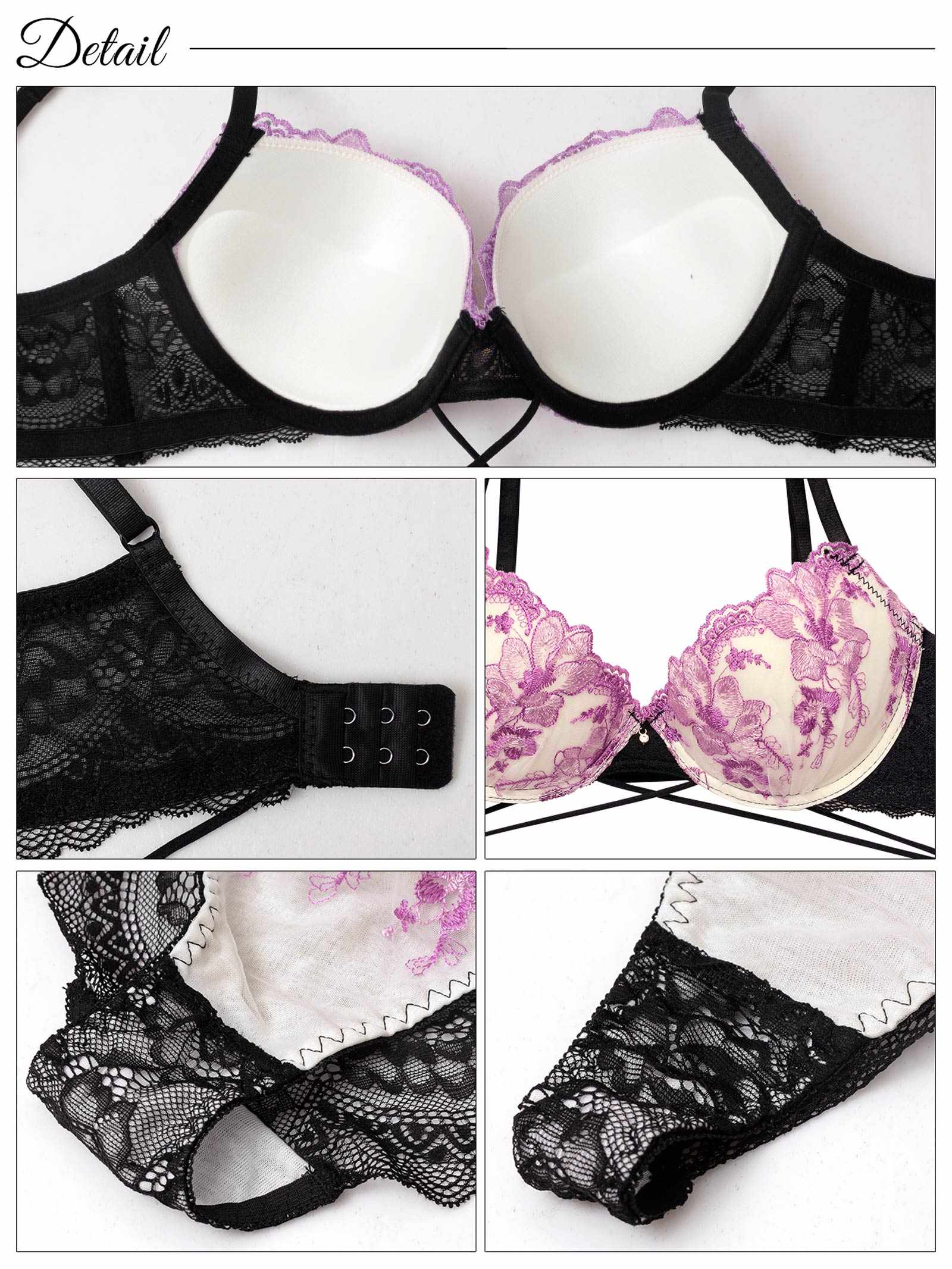 9/24新作!【三上悠亜着用】【3点セット】ブルーミングクロスストリング育乳脇高ブラジャー&バック透けフルバック&Tバックショーツ