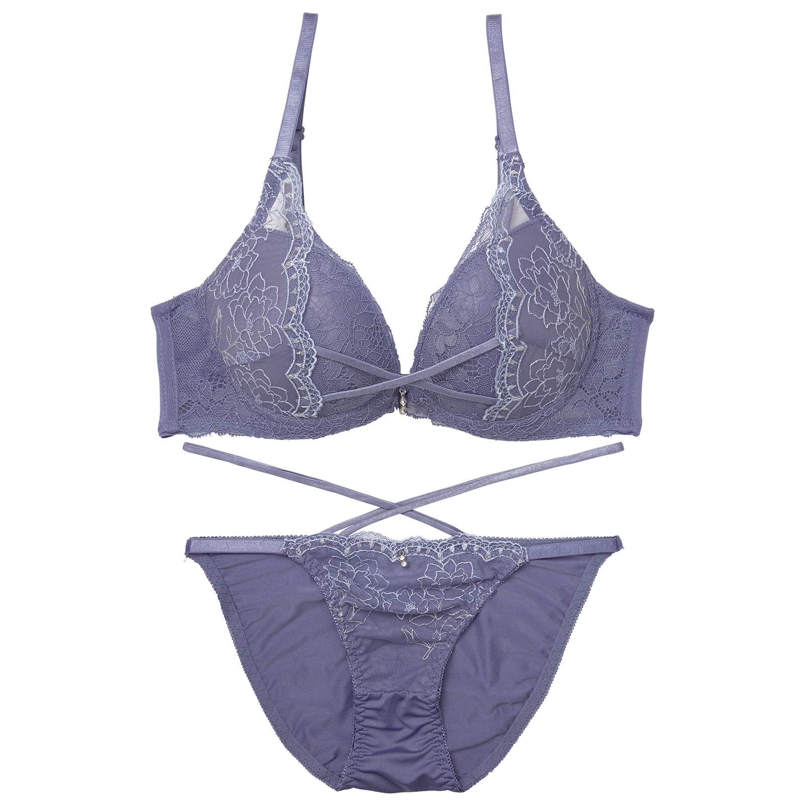 トゥインクルフラワークロスブラジャー&フルバックショーツ