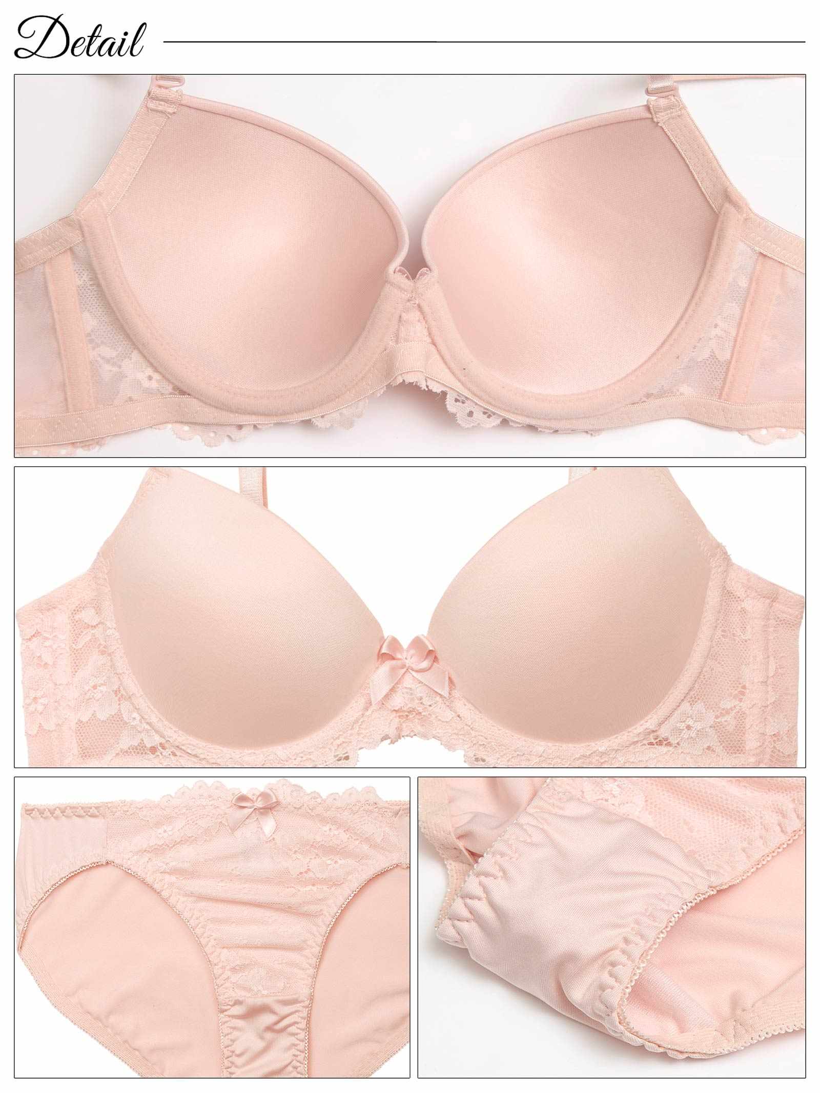 9/5新作!【GHIサイズ】シンプルレーシィスムース育乳脇高ブラジャー&フルバックショーツ