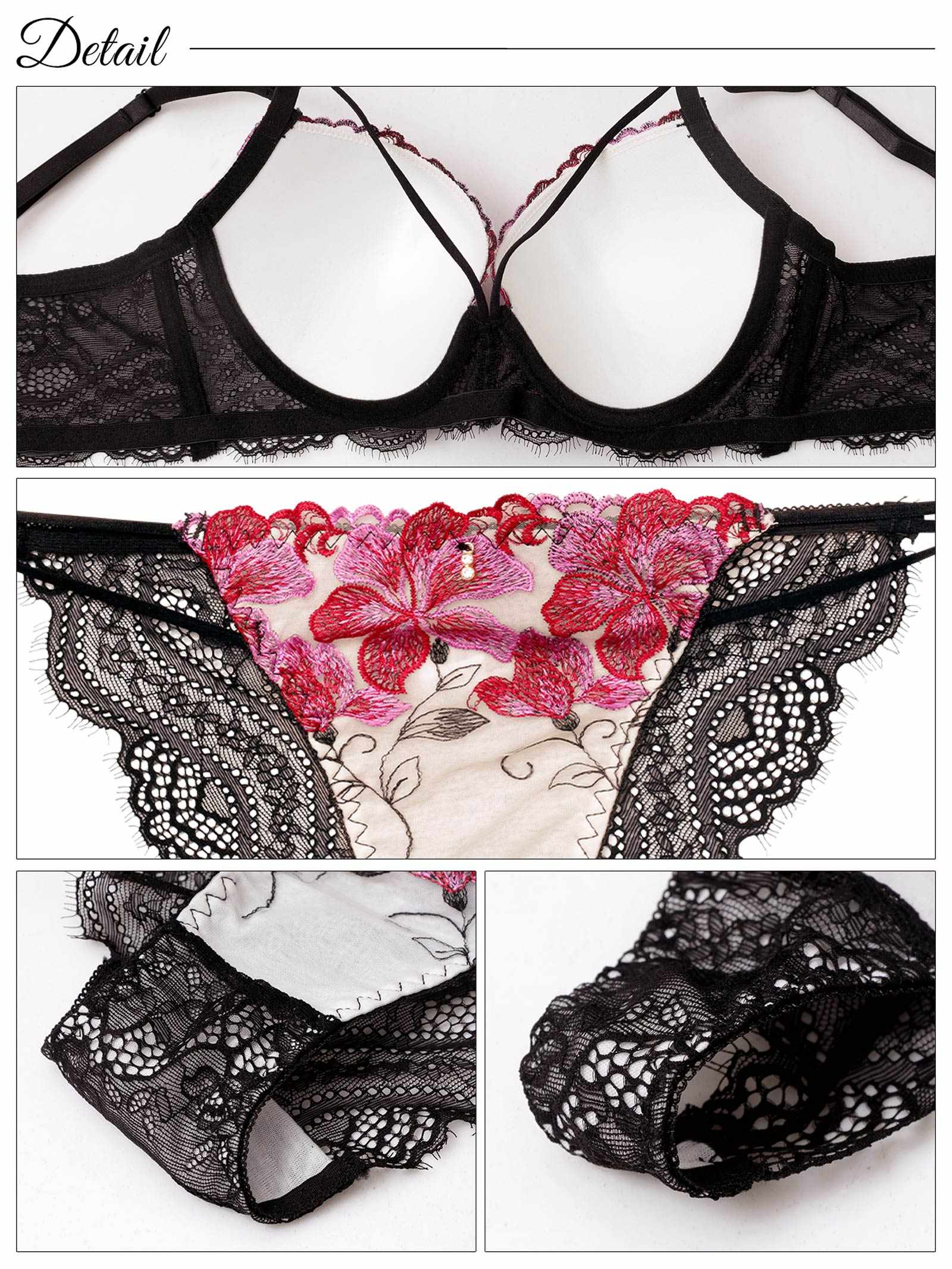 9/12新作!【三上悠亜着用】【3点セット】【GHIサイズ】ゴージャスリリーコード育乳脇高ブラジャー&バック透けフルバック&Tバックショーツ