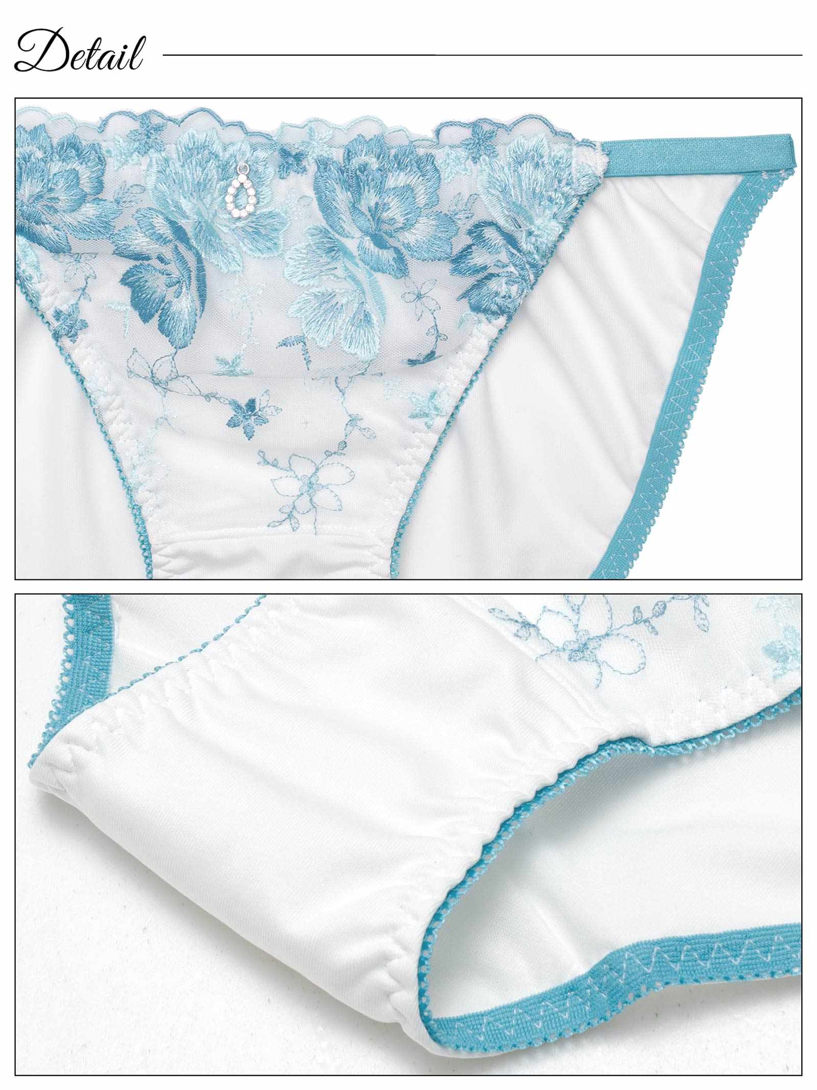 9/5新作!ピュアフローラルガーデン育乳脇高ブラジャー&フルバックショーツ