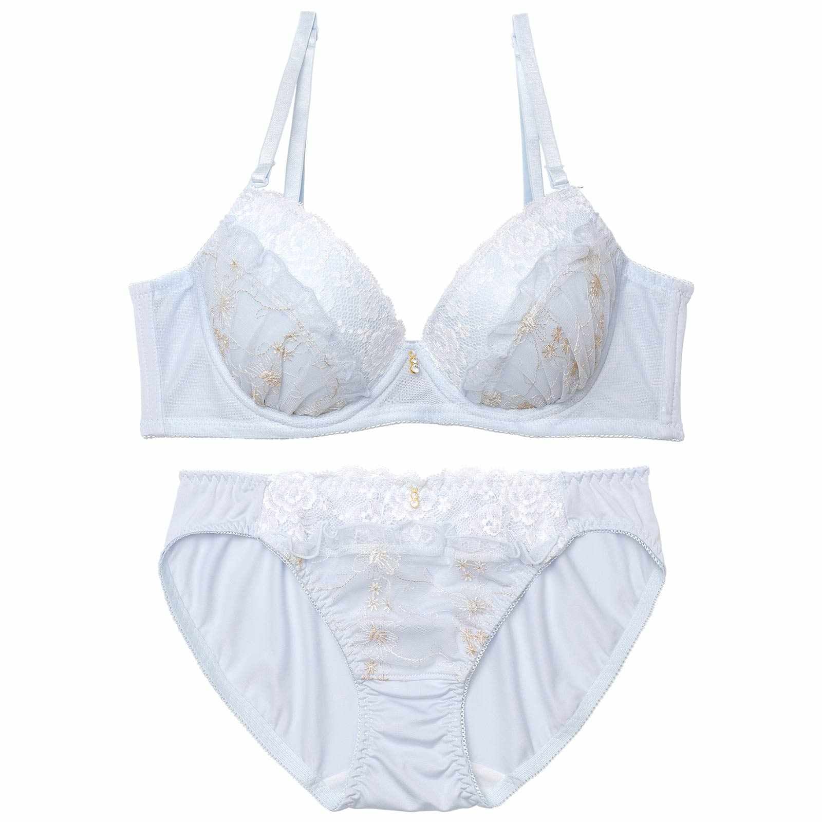 フルールガーリーフリル育乳脇高ブラジャー&フルバックショーツ