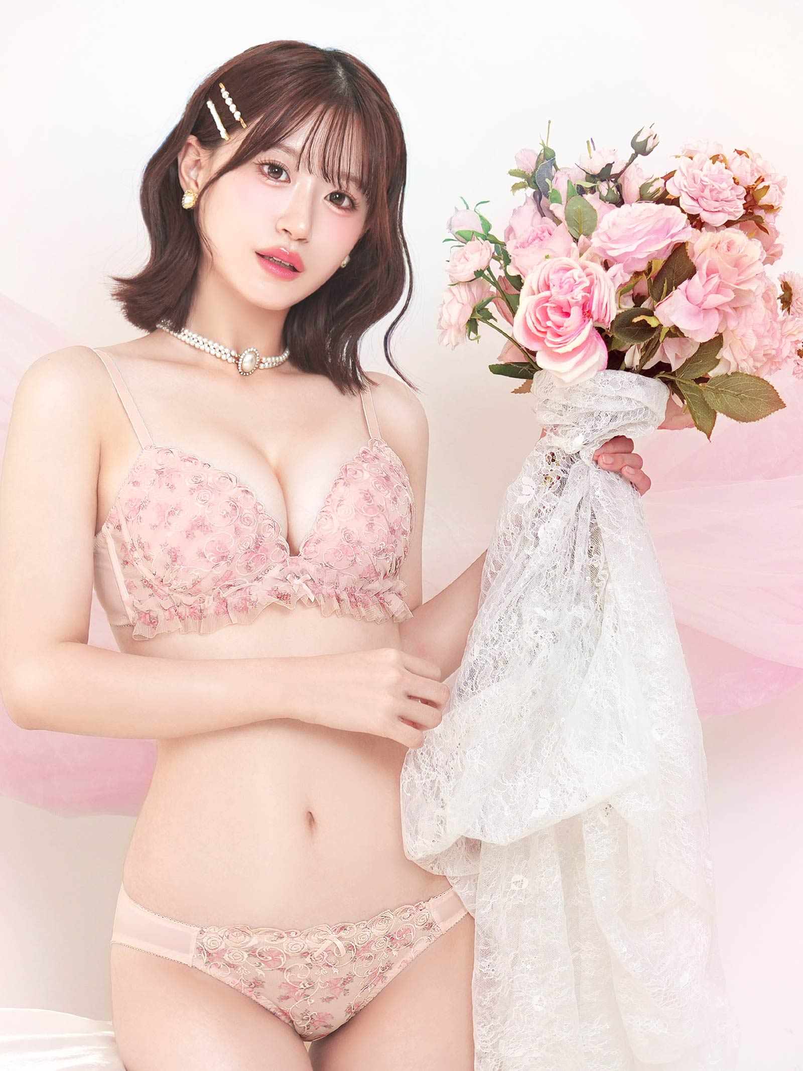 1/9新作!ドーリーローズブーケブラジャー&フルバックショーツ