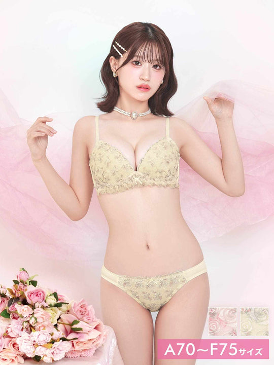 1/9新作!ドーリーローズブーケブラジャー&フルバックショーツ