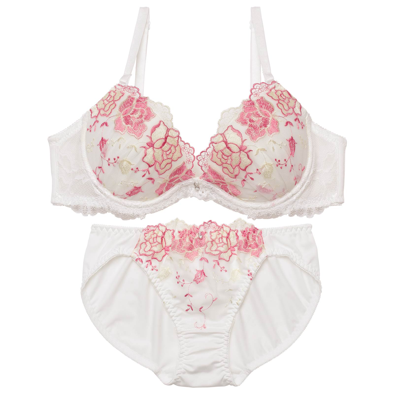 11/27再販!ブリリアントブロッサムレースブラジャー&フルバックショーツ