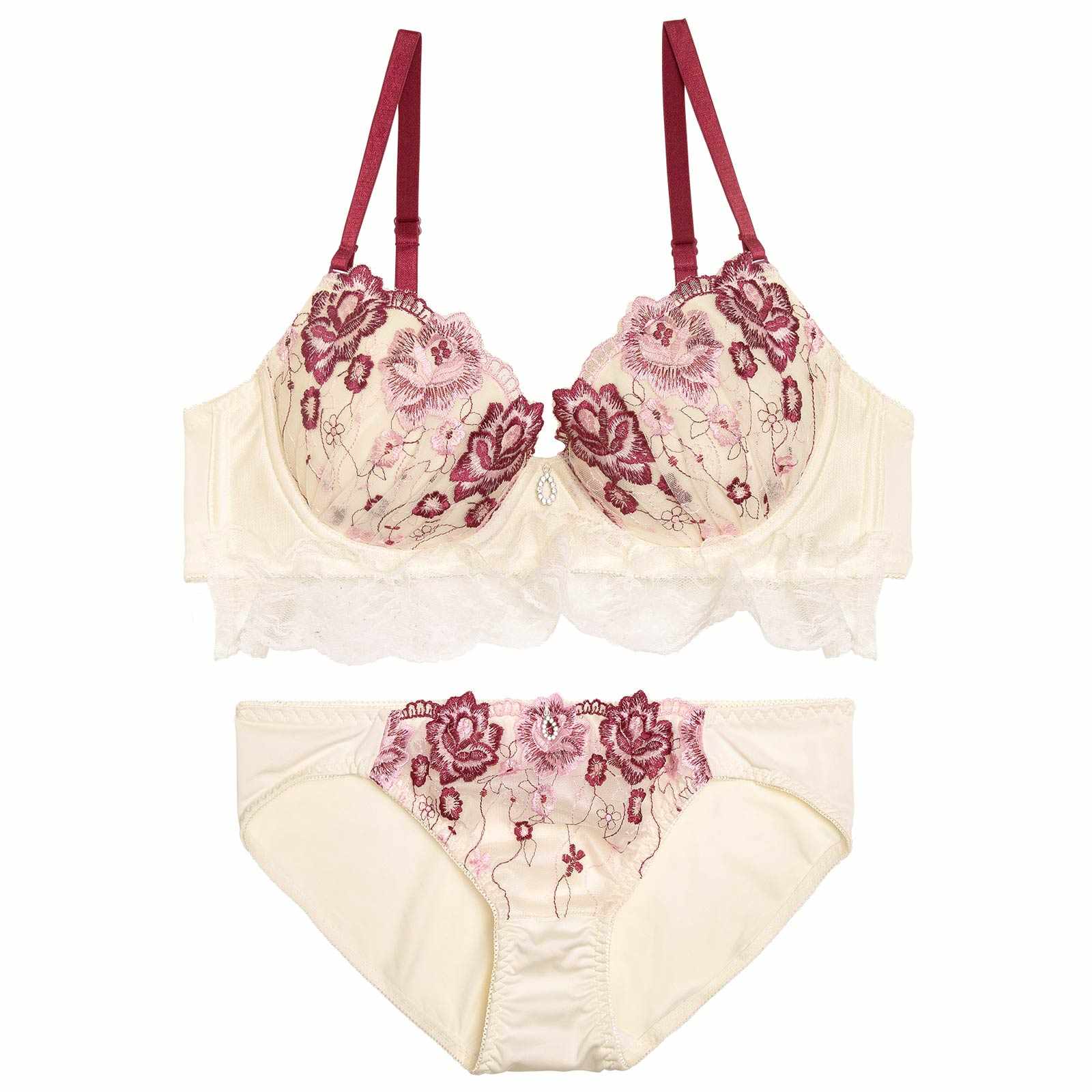 12/1新作!ブルームレースフリルブラジャー&フルバックショーツ