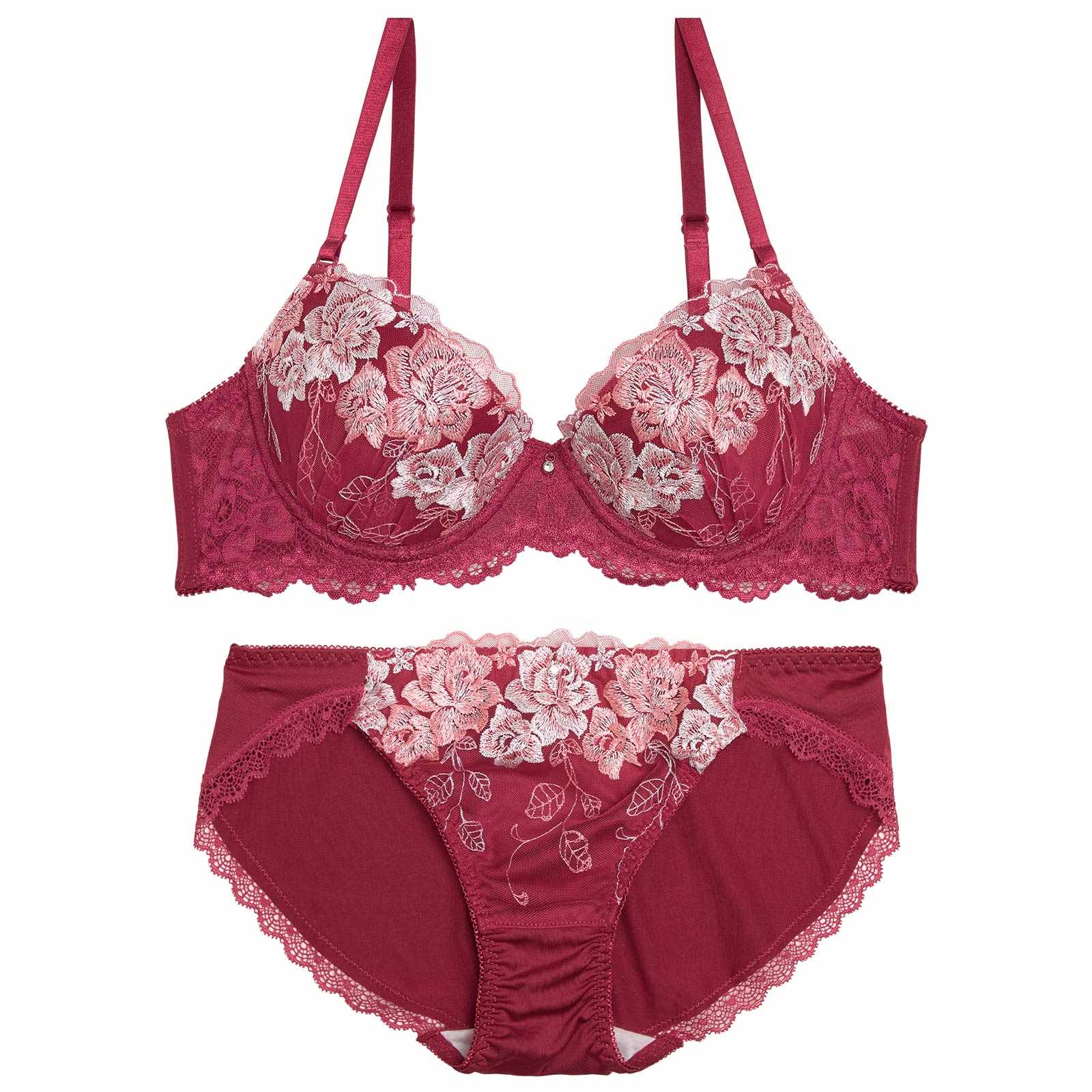 10/13新作!【GHIサイズ】グレイスローズブルームブラジャー&フルバックショーツ