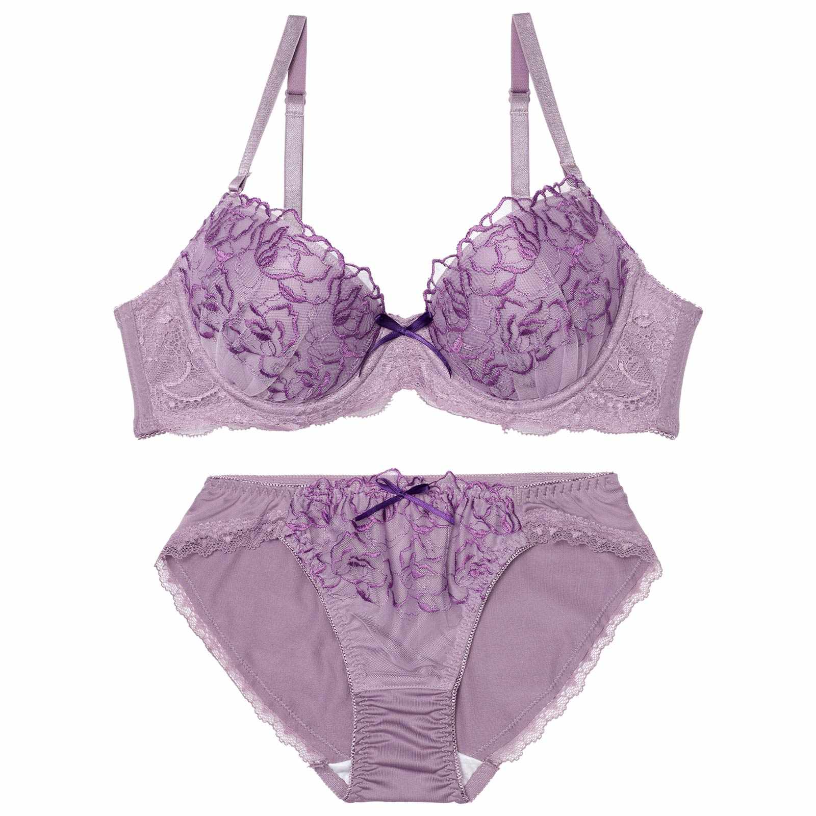 2/9新作!エレガントチュールブロッサムブラジャー&フルバックショーツ