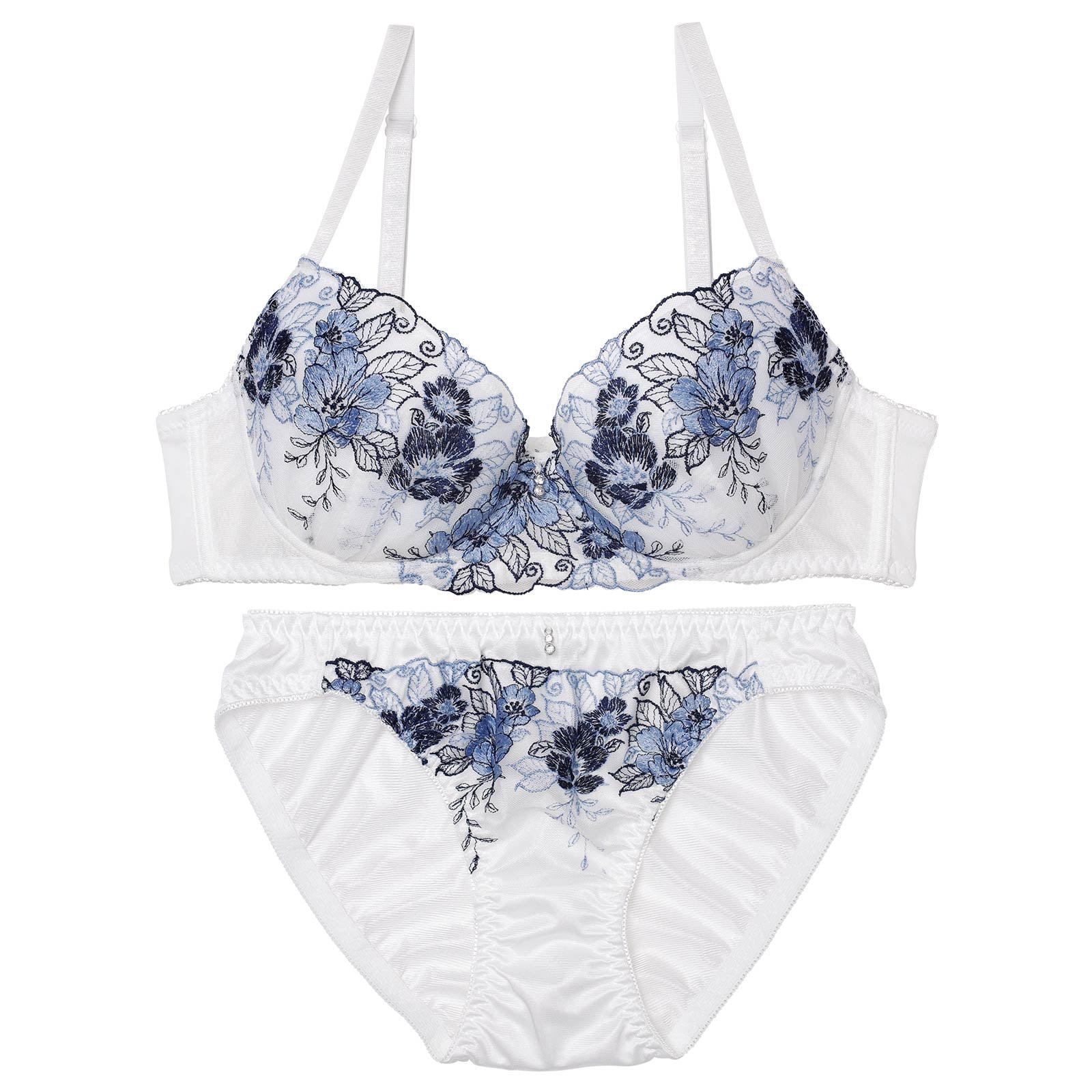 11/17新作!エレガントビビットブルームブラジャー&フルバックショーツ