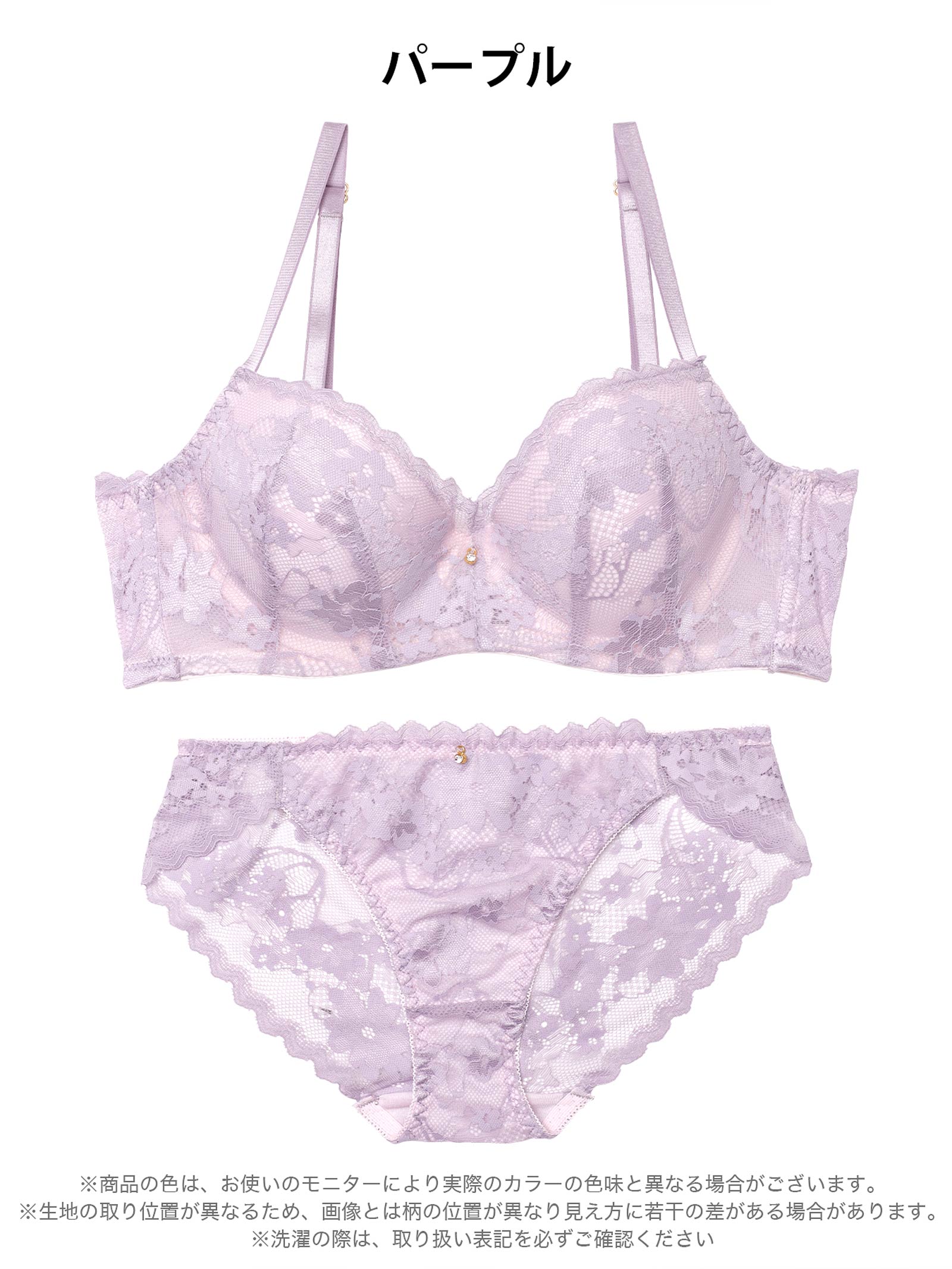 4/15新作!【EFサイズ】ニュアンスフラワーレース育乳脇高ブラジャー&バック透けフルバックショーツ
