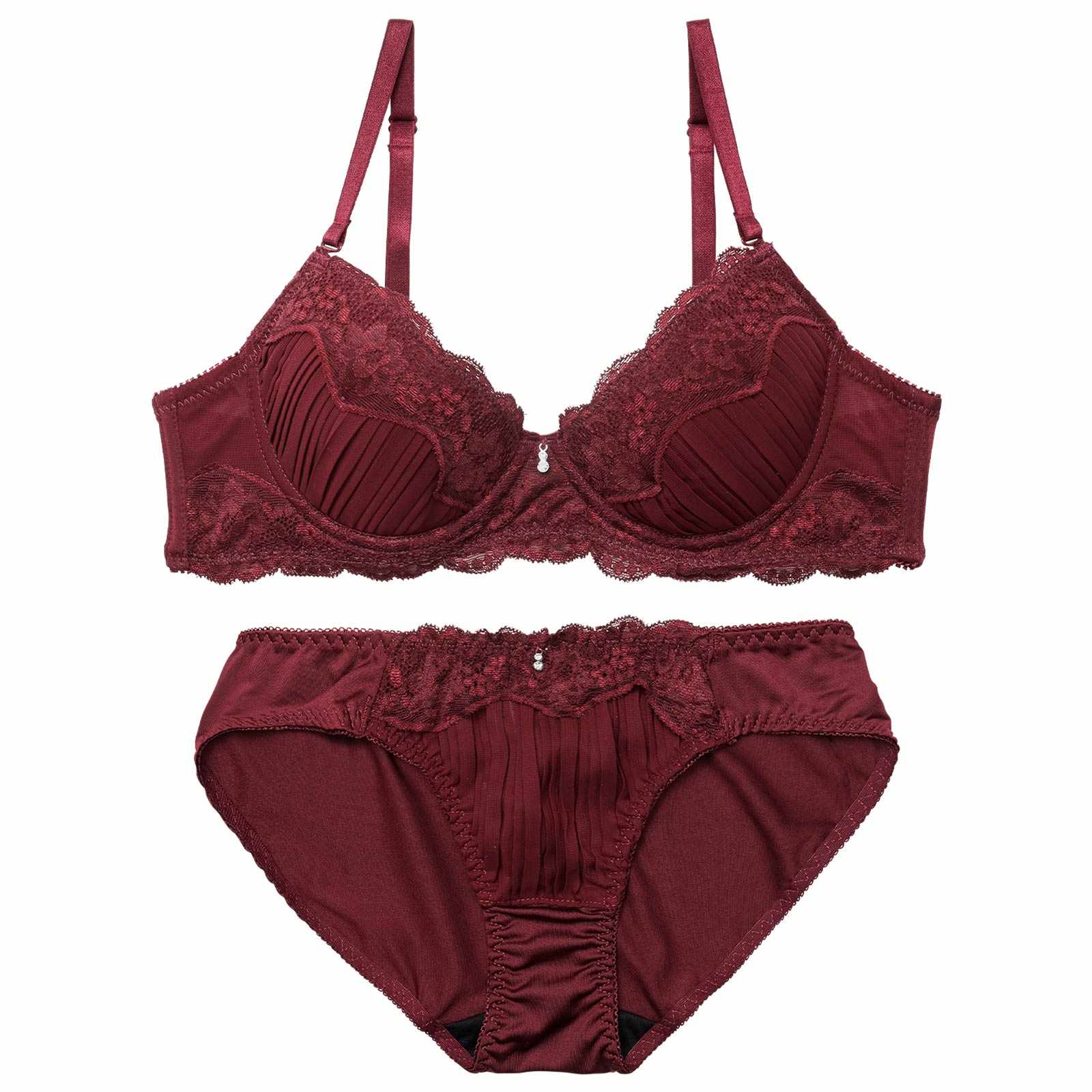 3/9新作!【GHIサイズ】ミステリアスブルームレースブラジャー＆フルバックショーツ