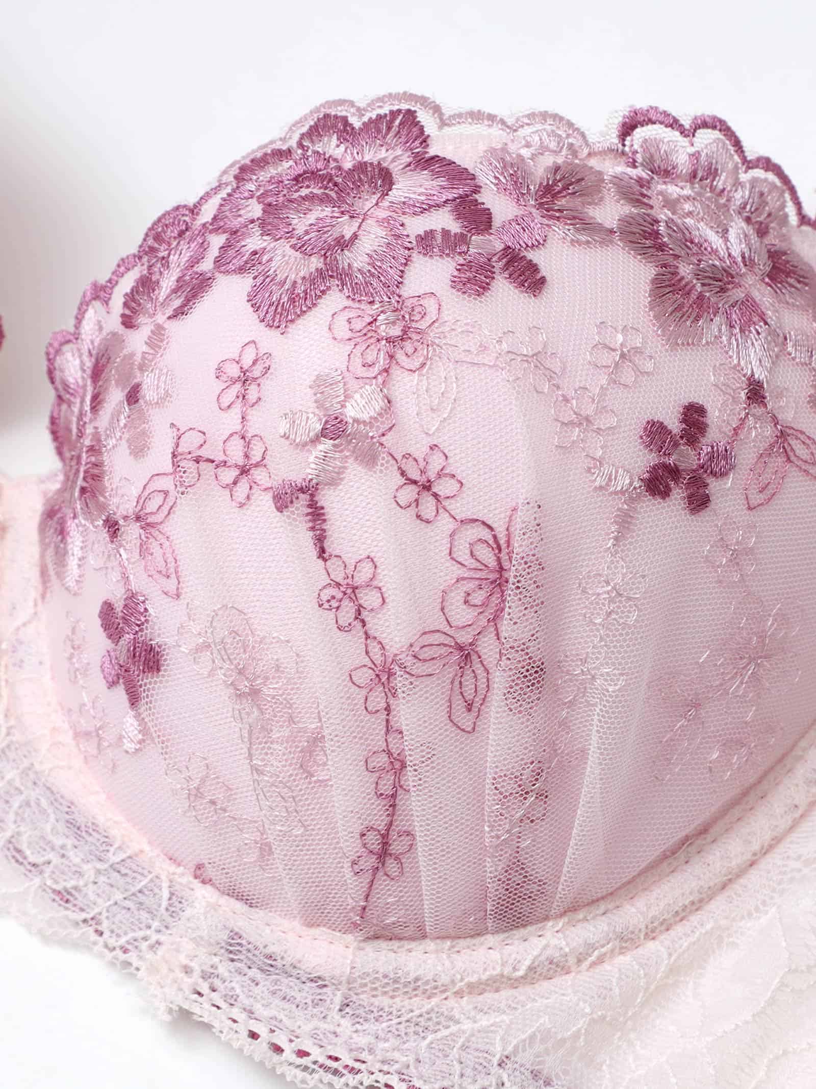 10/16新作!パステルフローラルブラジャー&フルバックショーツ