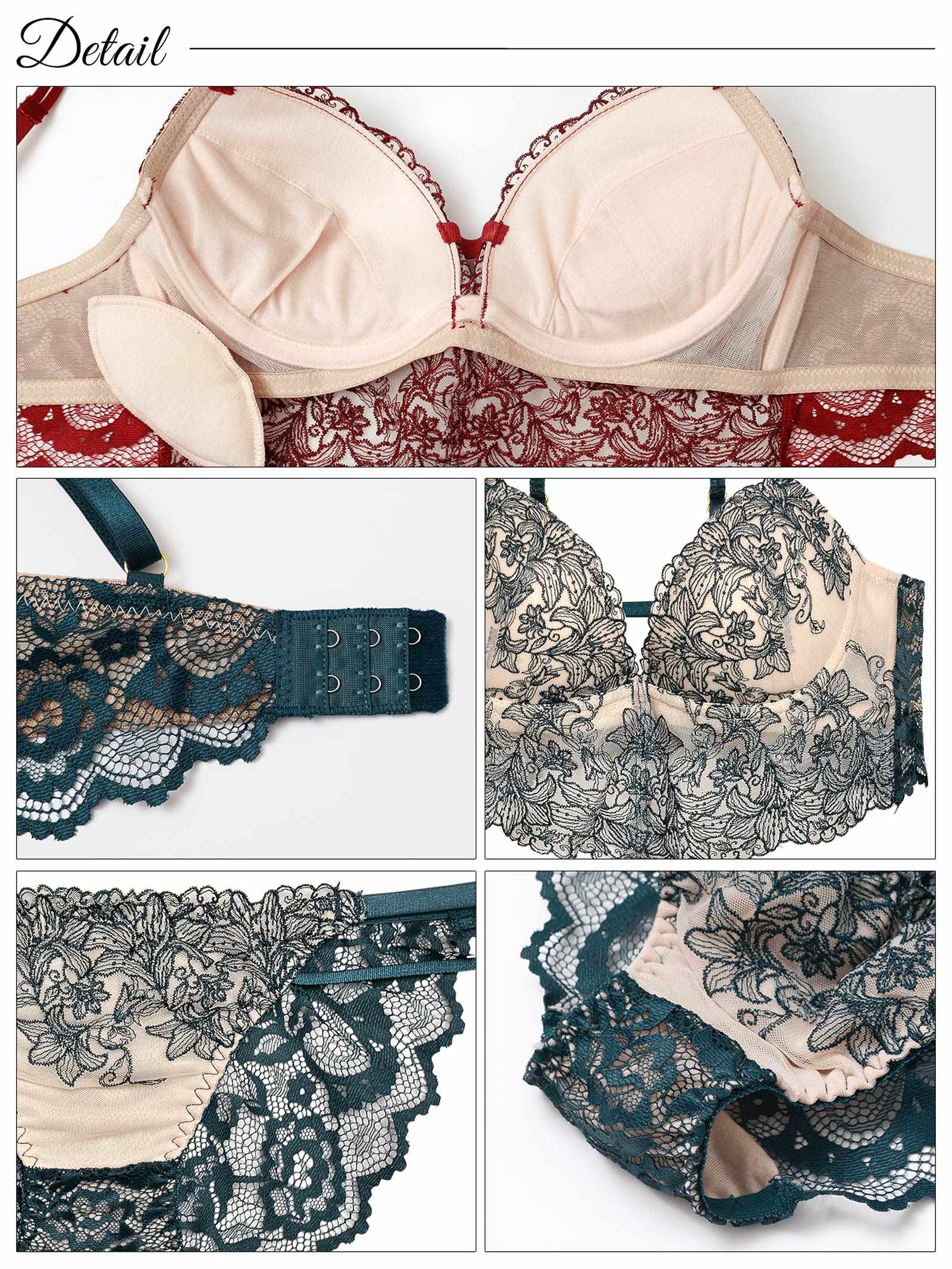 12/6再販!リュクスリリービスチェブラジャー&バック透けフルバックショーツ