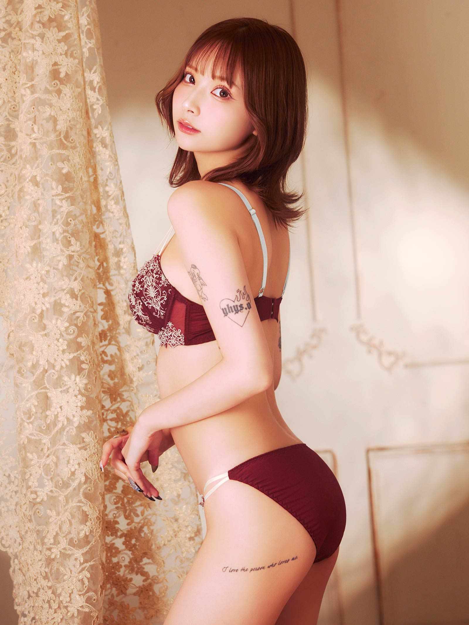 8/18新作!ダマスクディープストリングブラジャー&フルバックショーツ