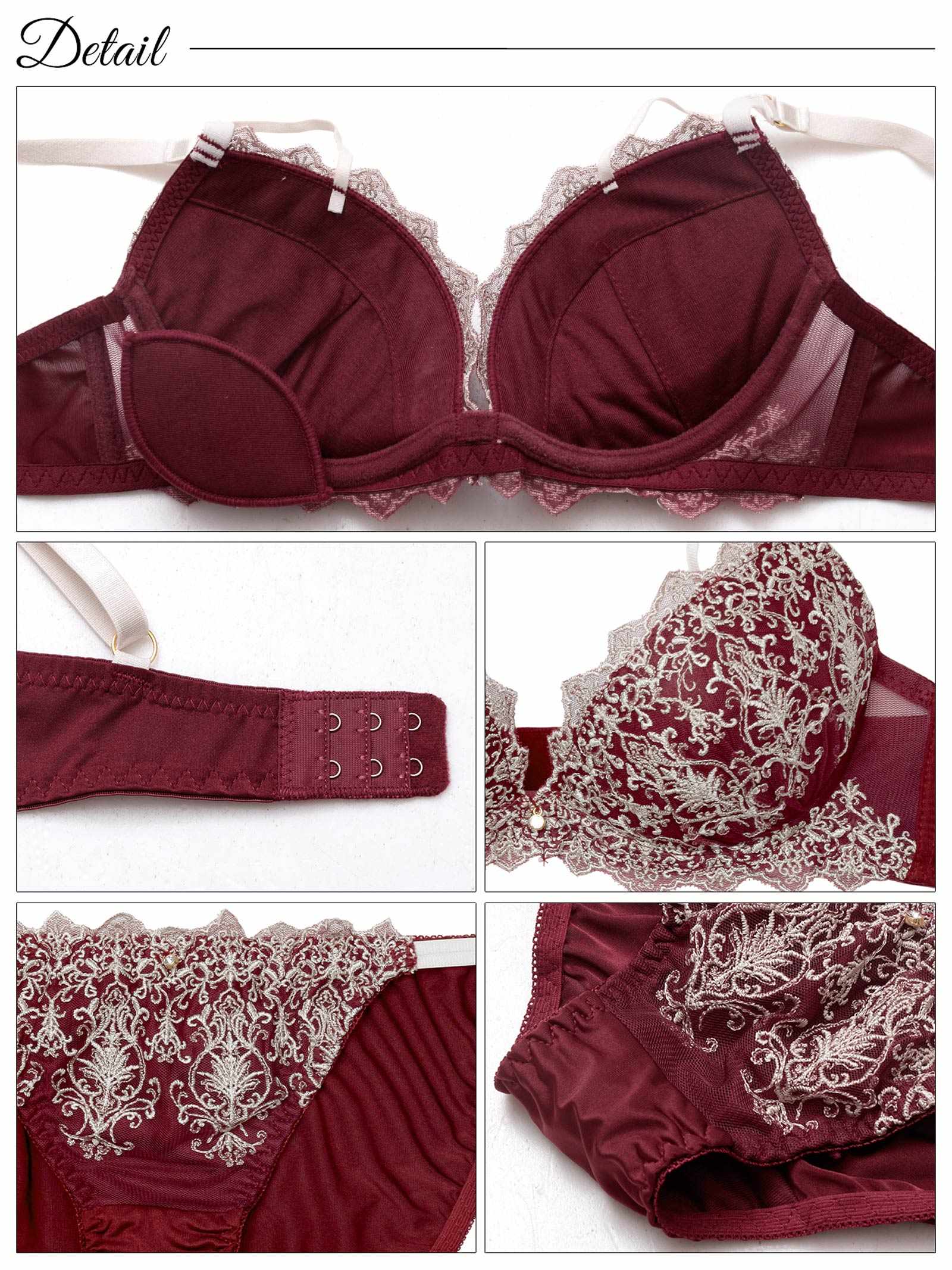 8/18新作!ダマスクディープストリングブラジャー&フルバックショーツ