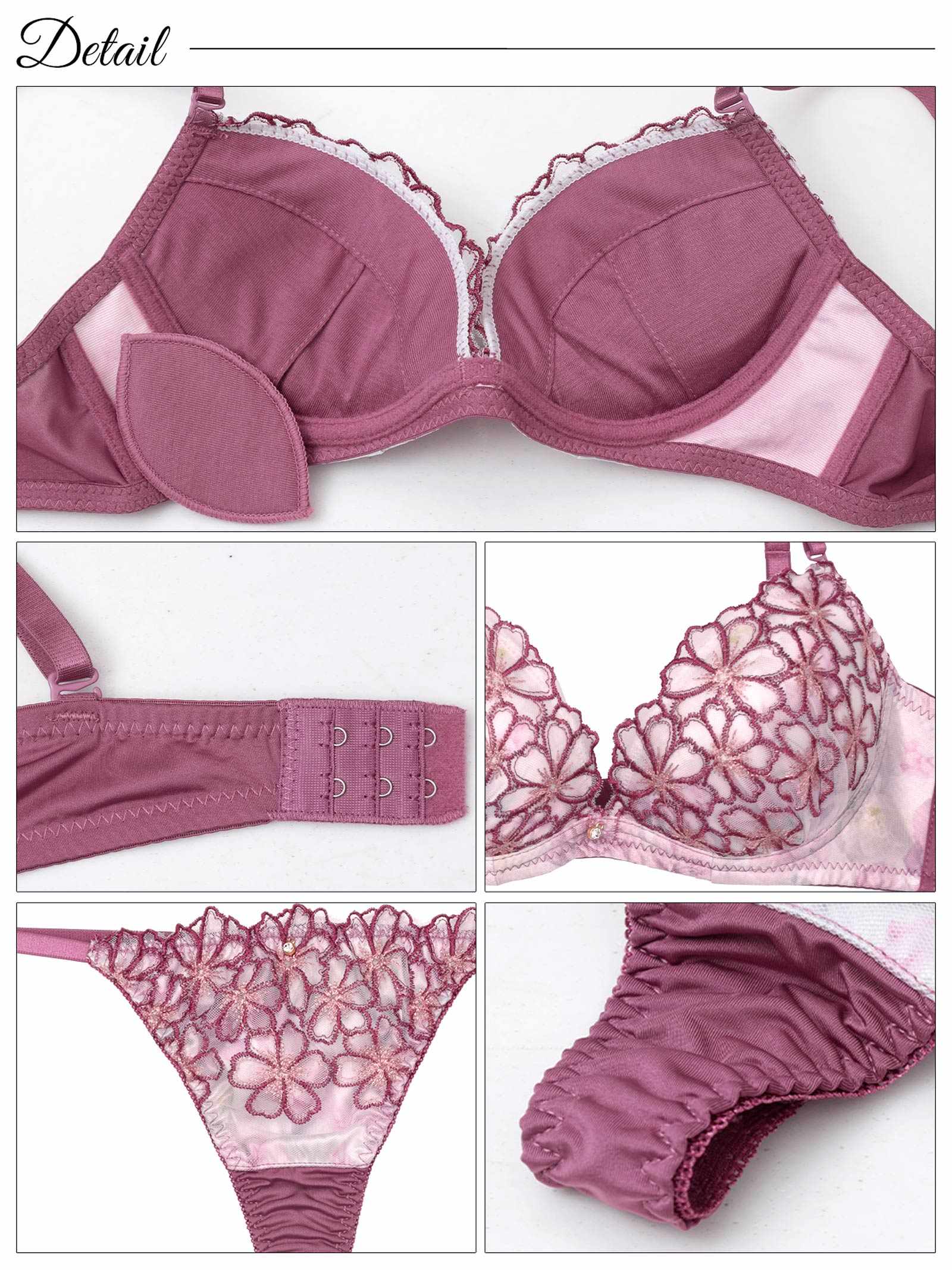8/8新作!グラデーションモーヴフラワーブラジャー&Tバックショーツ