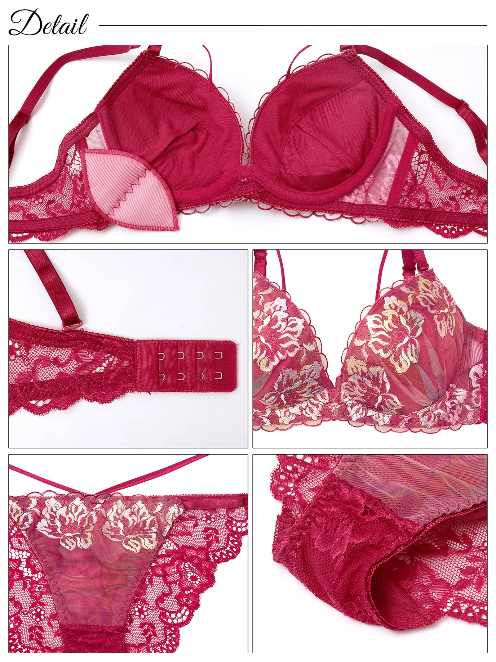 【三上悠亜着用】ルミエールフラワースカラップブラジャー&バック透けフルバックショーツ