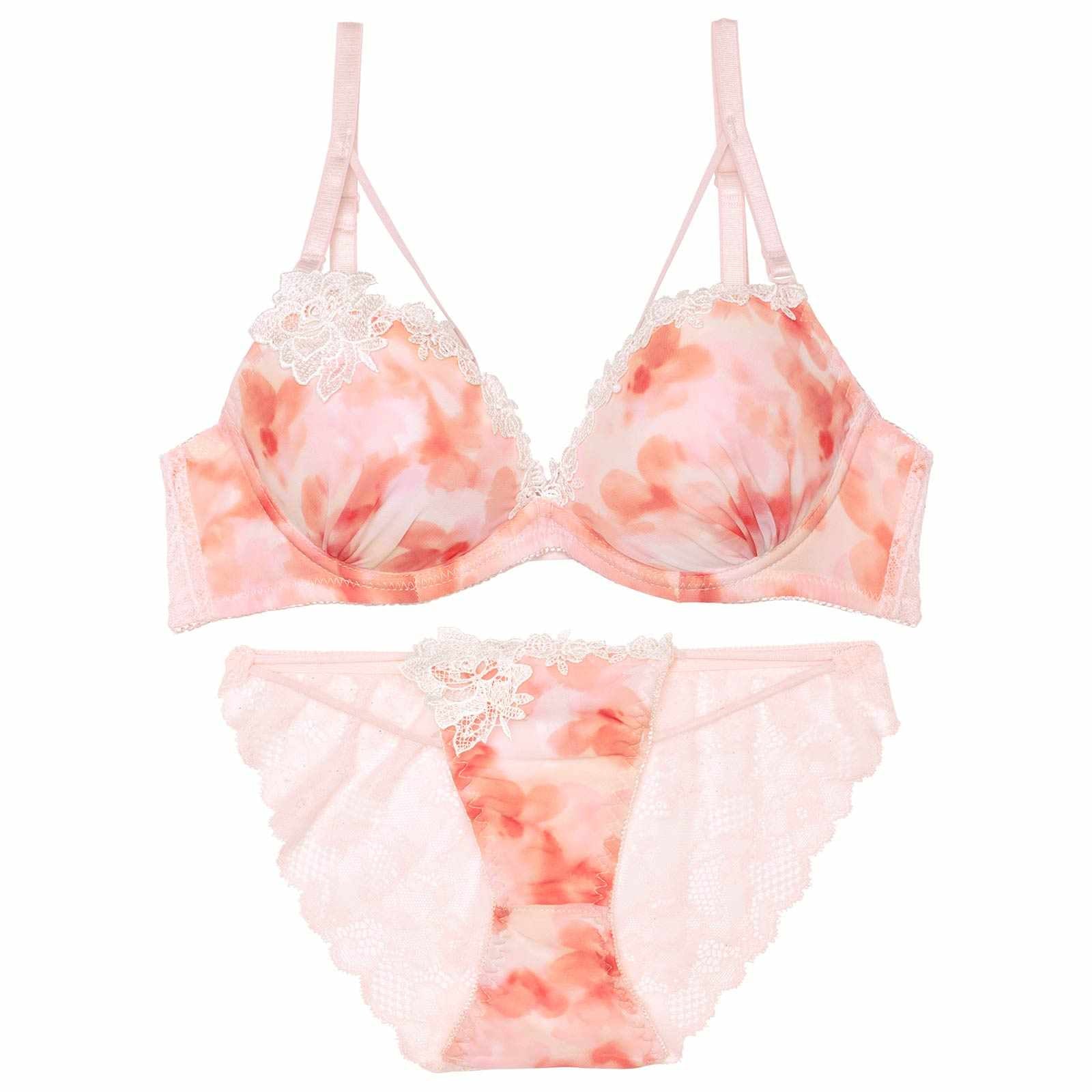 ミスティブロッサムコードブラジャー&バック透けフルバックショーツ