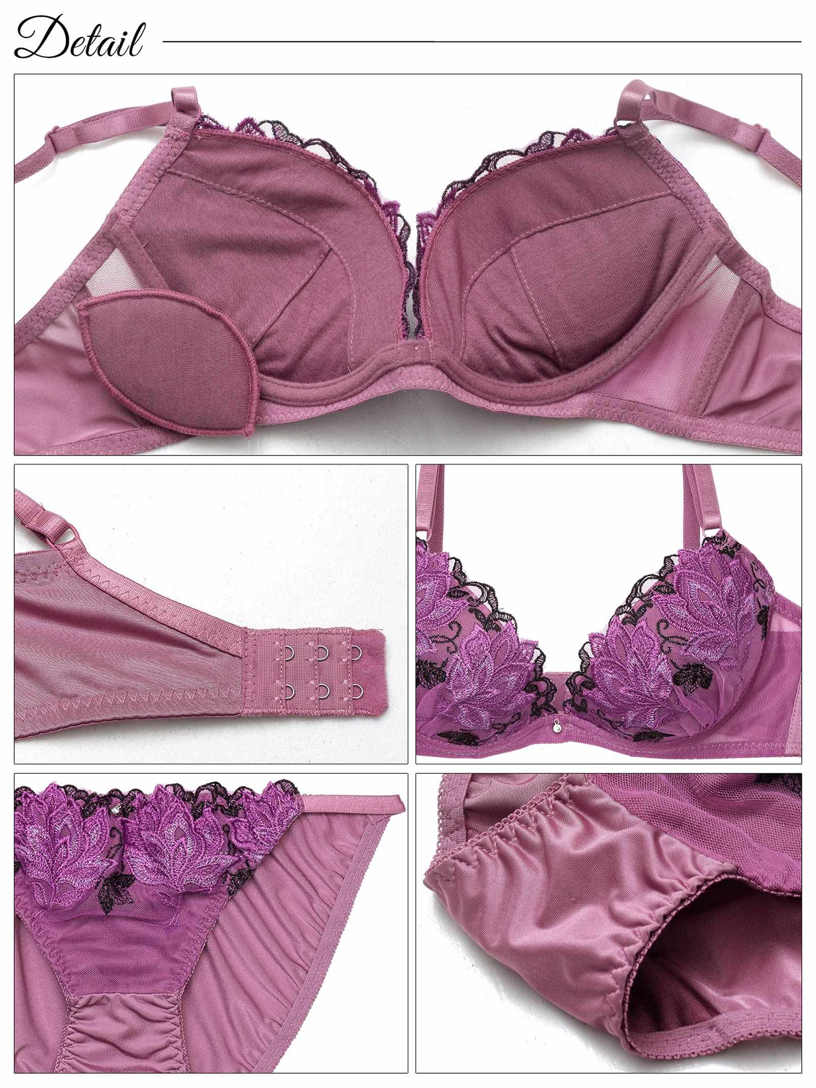 10/8新作!マスカレードディープフラワー育乳脇高ブラジャー&フルバックショーツ