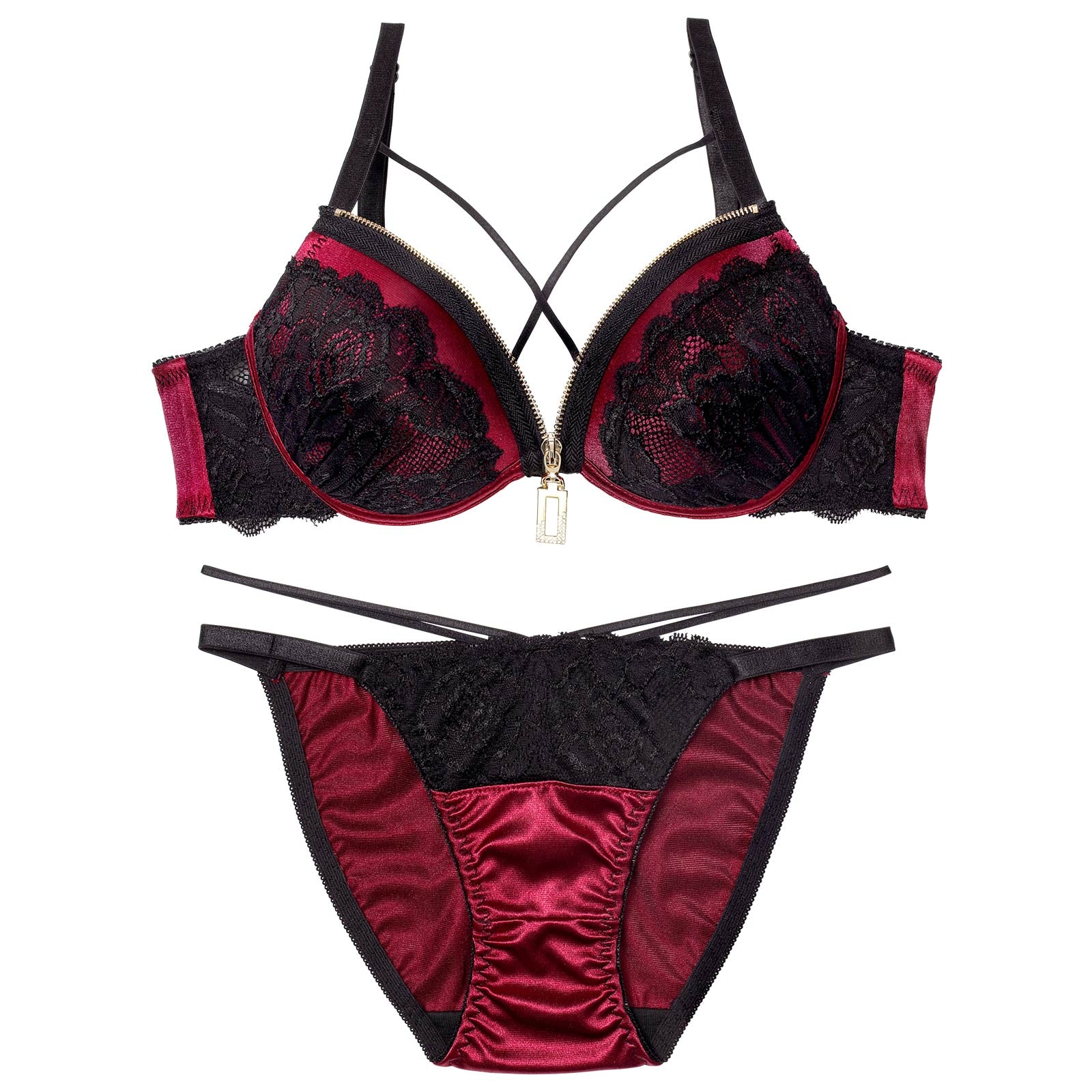 11/5新作!レーシィコードファスナーブラジャー&フルバックショーツ