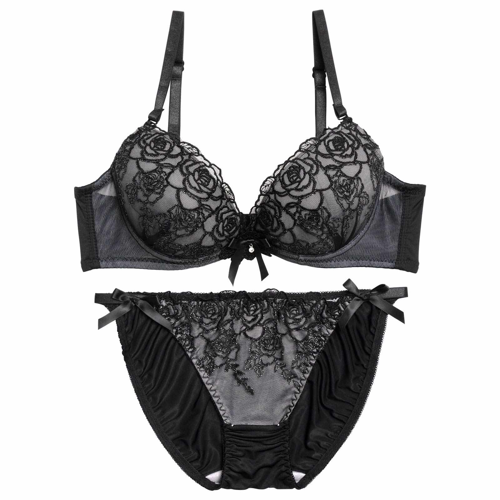 12/1新作!【三上悠亜着用】ルミエールリボンローズブラジャー&フルバックショーツ